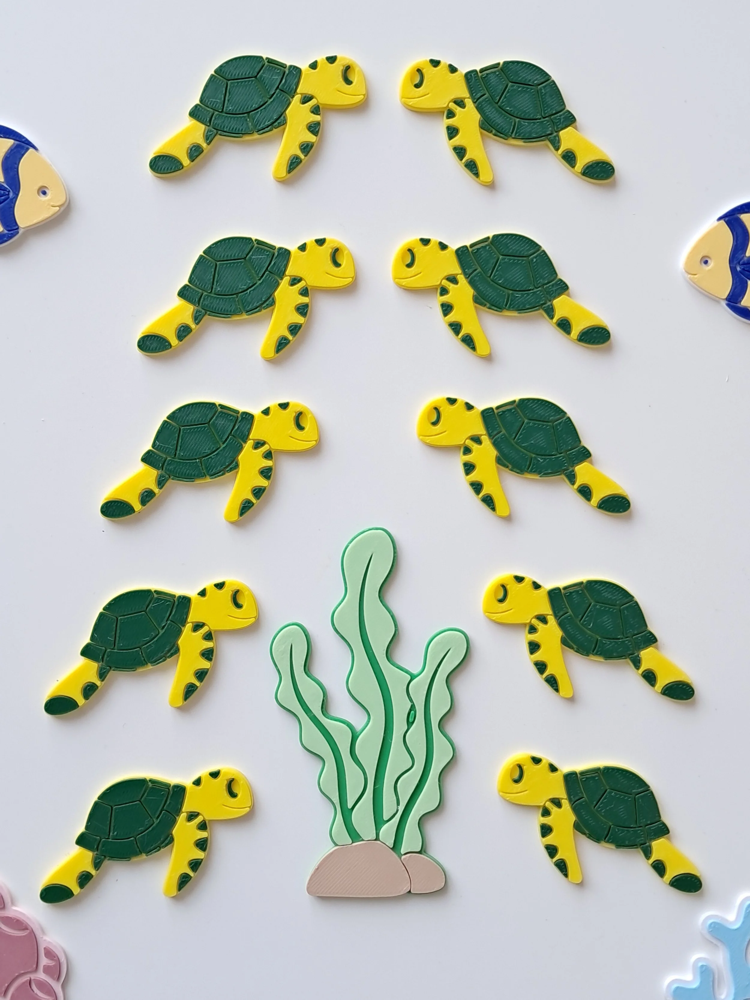 Lot de 10 jetons sensoriels "Tortue", tri, comptage, mini monde, table sensorielle