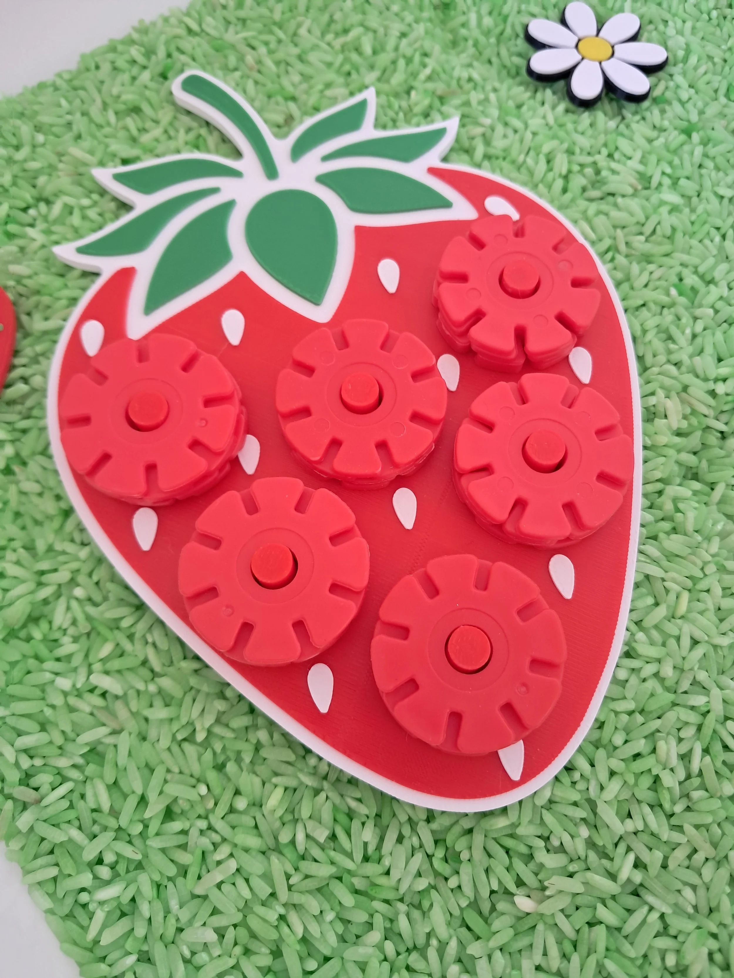 Plaque sensorielle Fraise pour fleurs flocons connecteurs 🍓