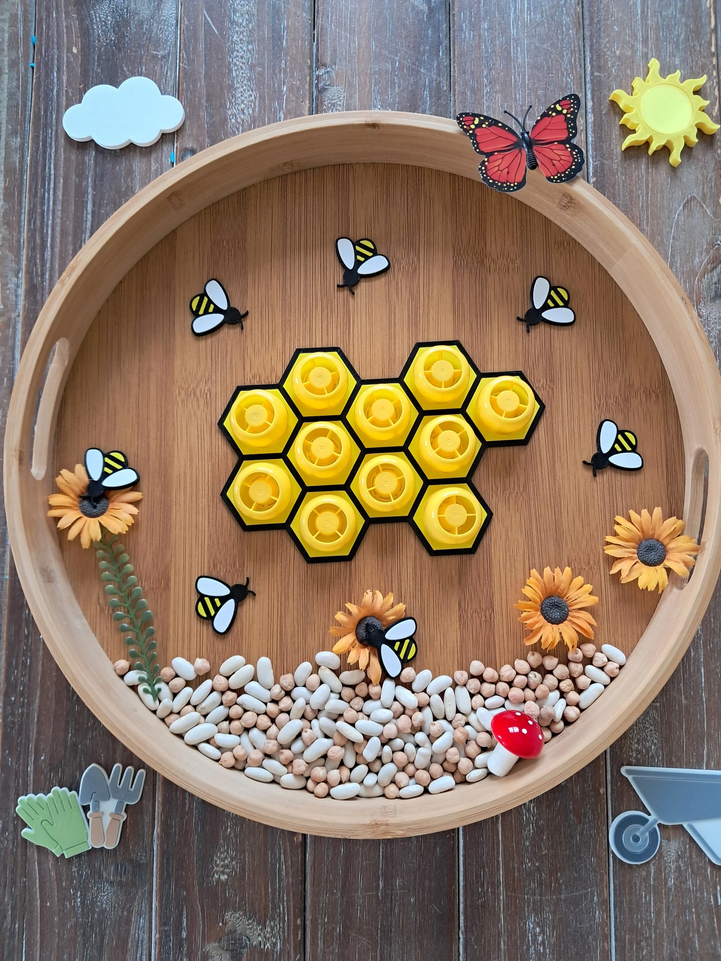 🐝 Plaque sensorielle alvéoles  pour bouchons