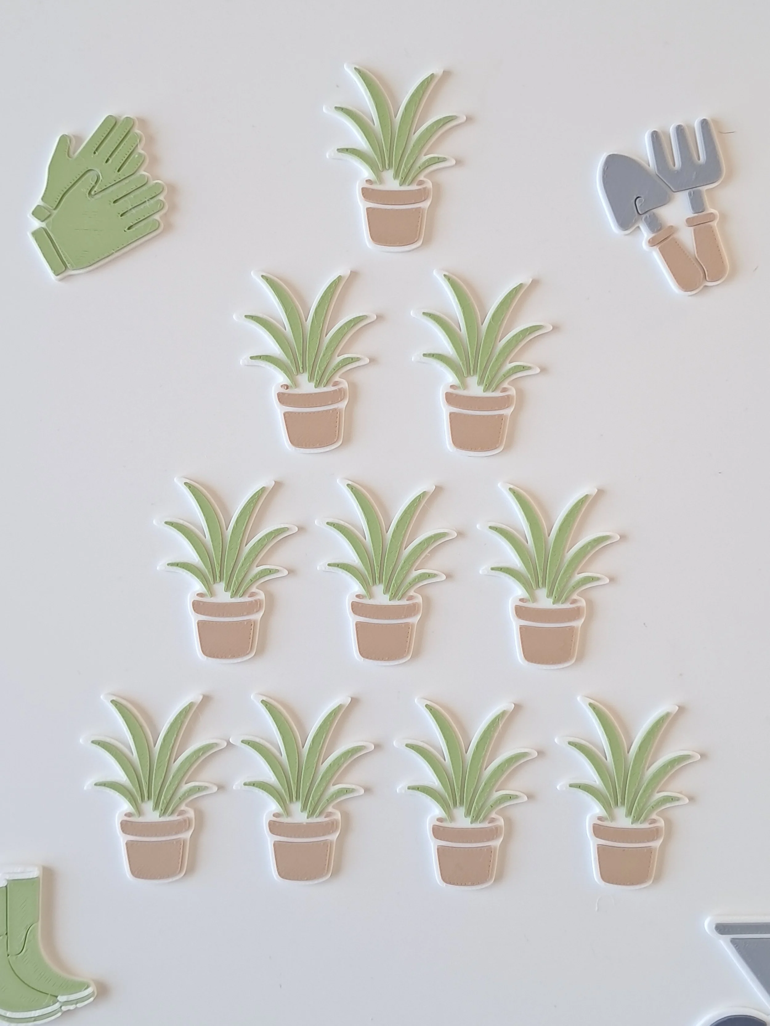 Lot de 10 jetons sensoriels plantes vertes, tri , comptage