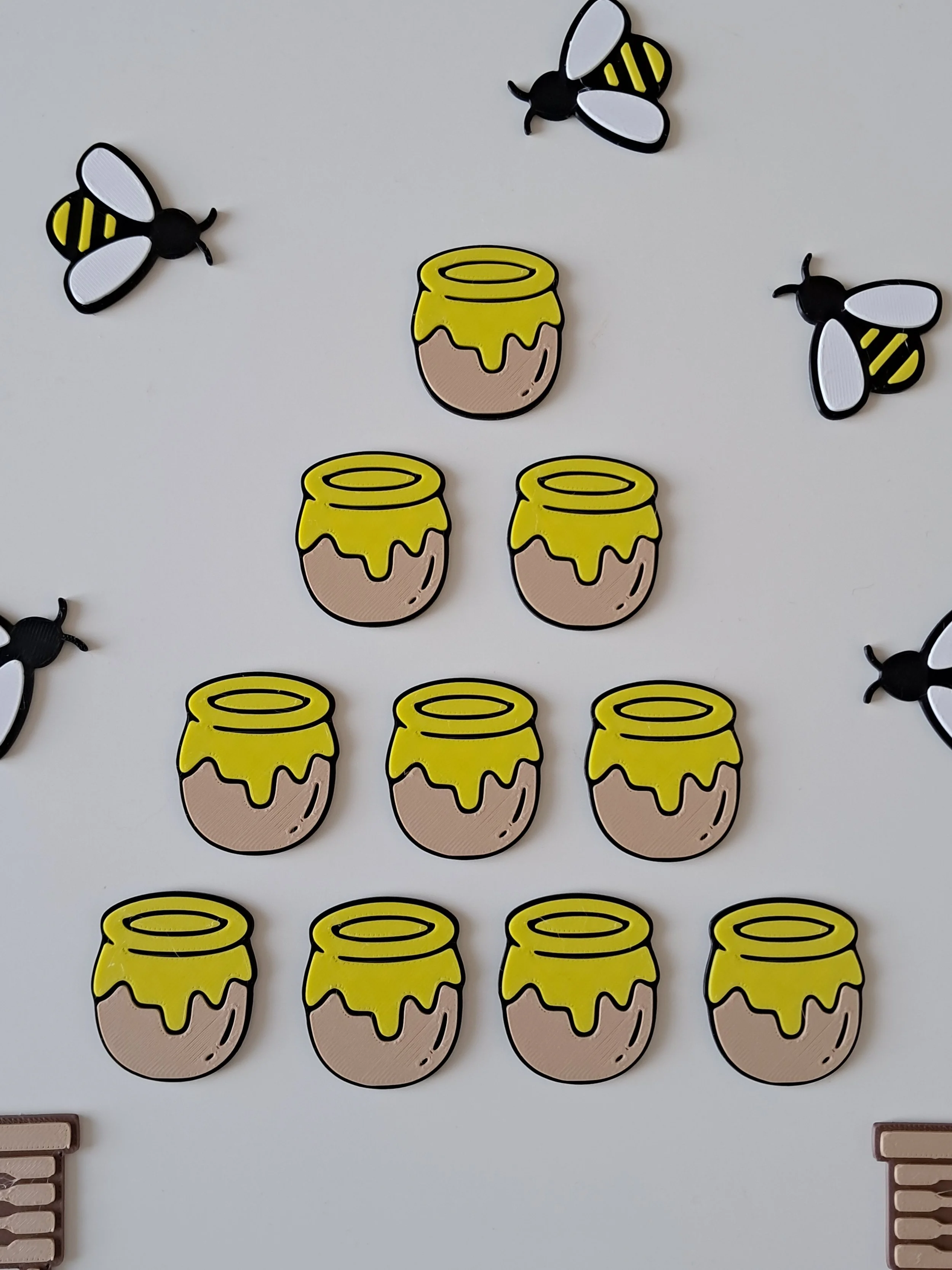 🐝 Lot de 10 petits jetons pots de miel , tri, comptage, mini monde