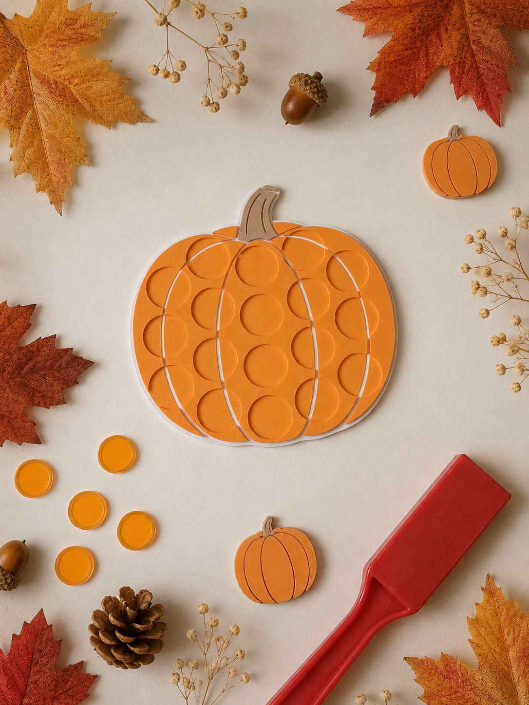 Plateau sensorielle Citrouille pour jetons magnétiques
