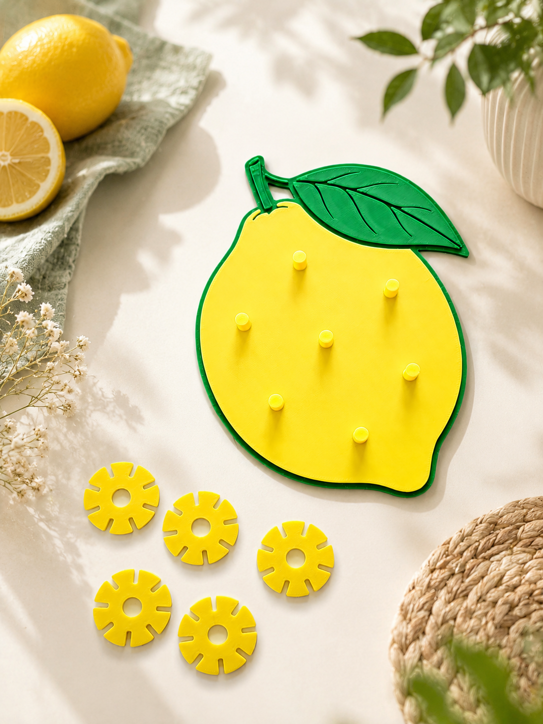 Plaque sensorielle Citron pour fleurs connecteurs, flocons
