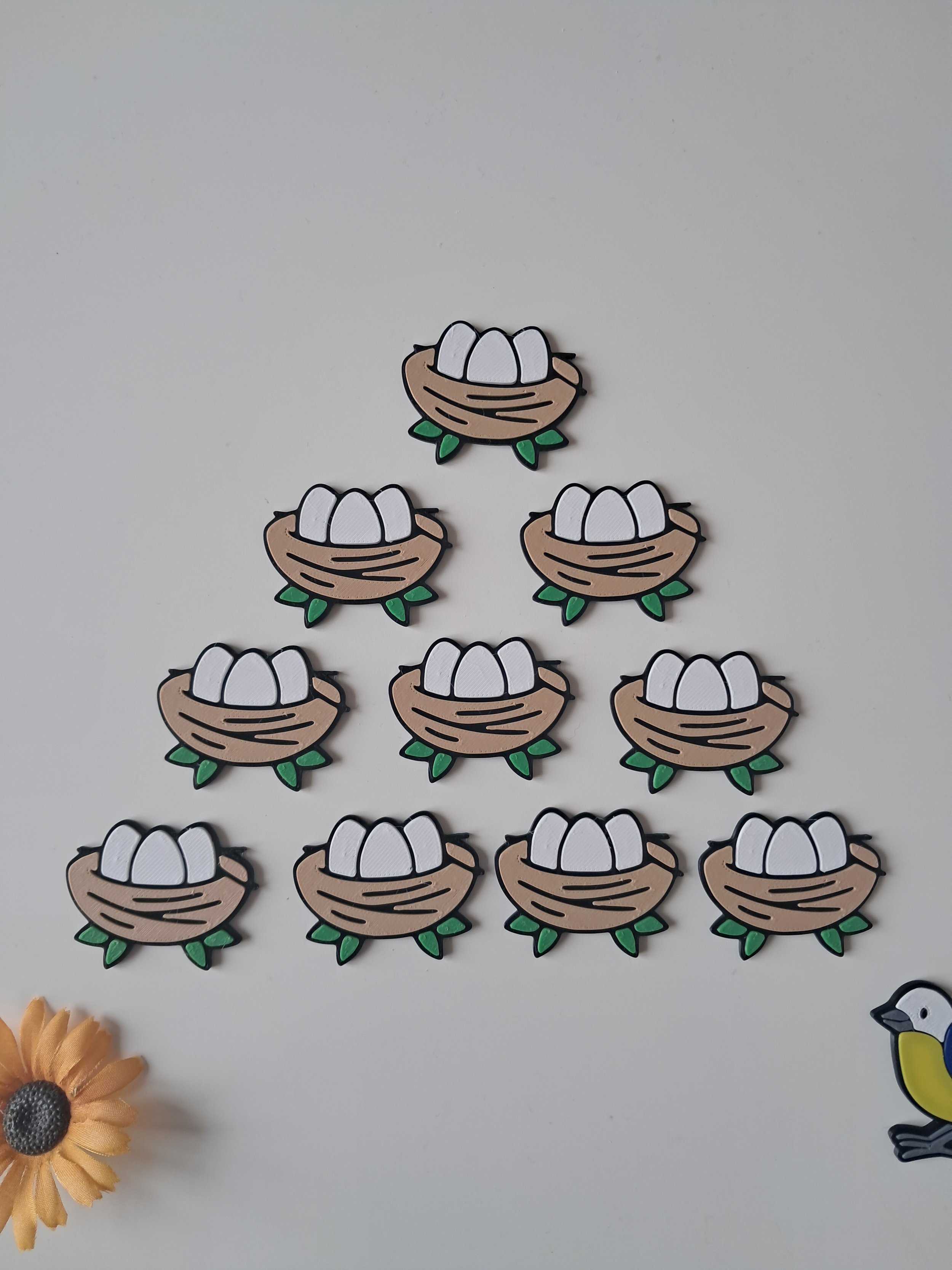 Lot de 10 petits nids d'oiseaux, tri, comptage, mini monde