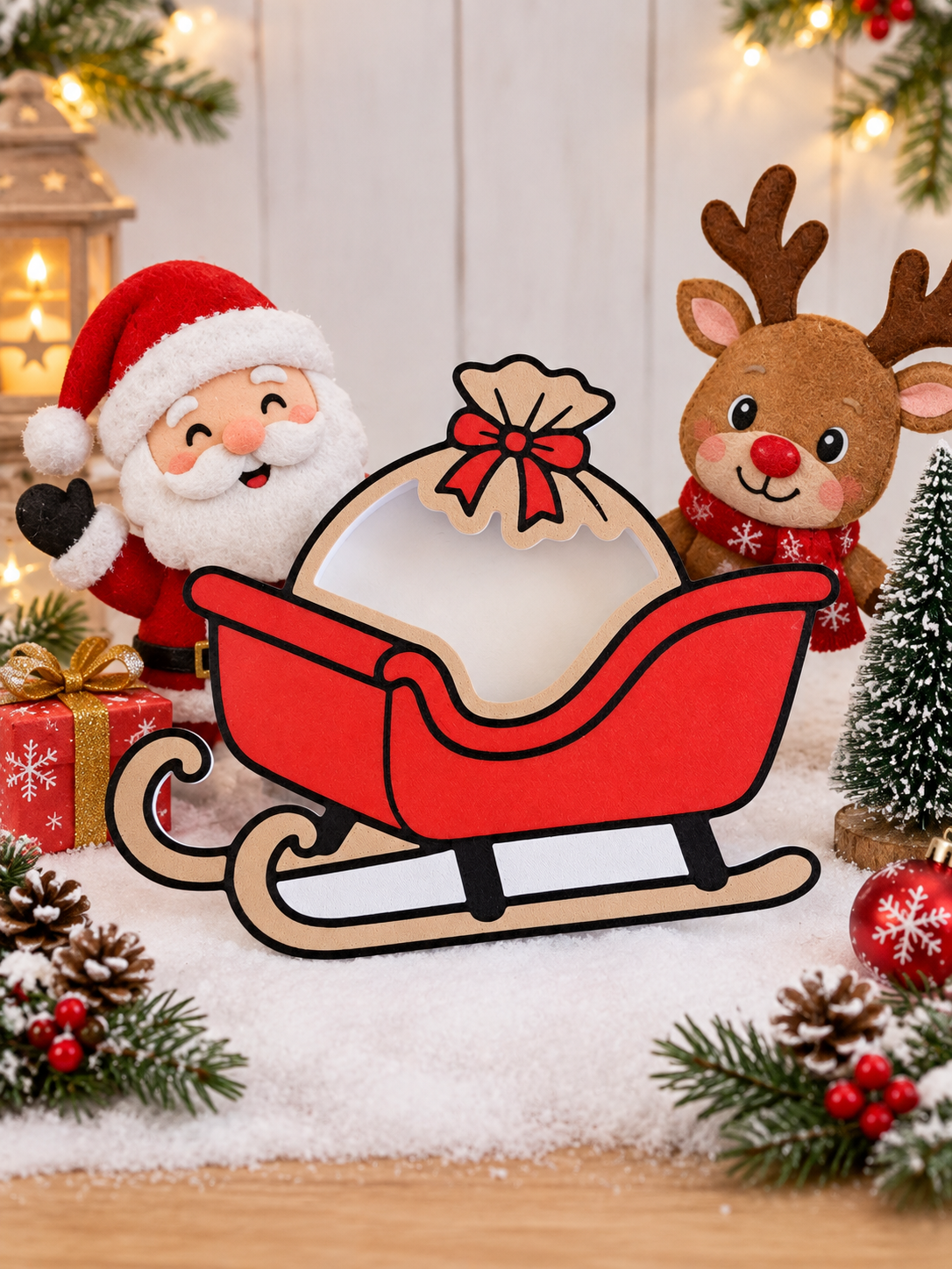 Plaque sensorielle Le traîneau du Père Noël gourmand