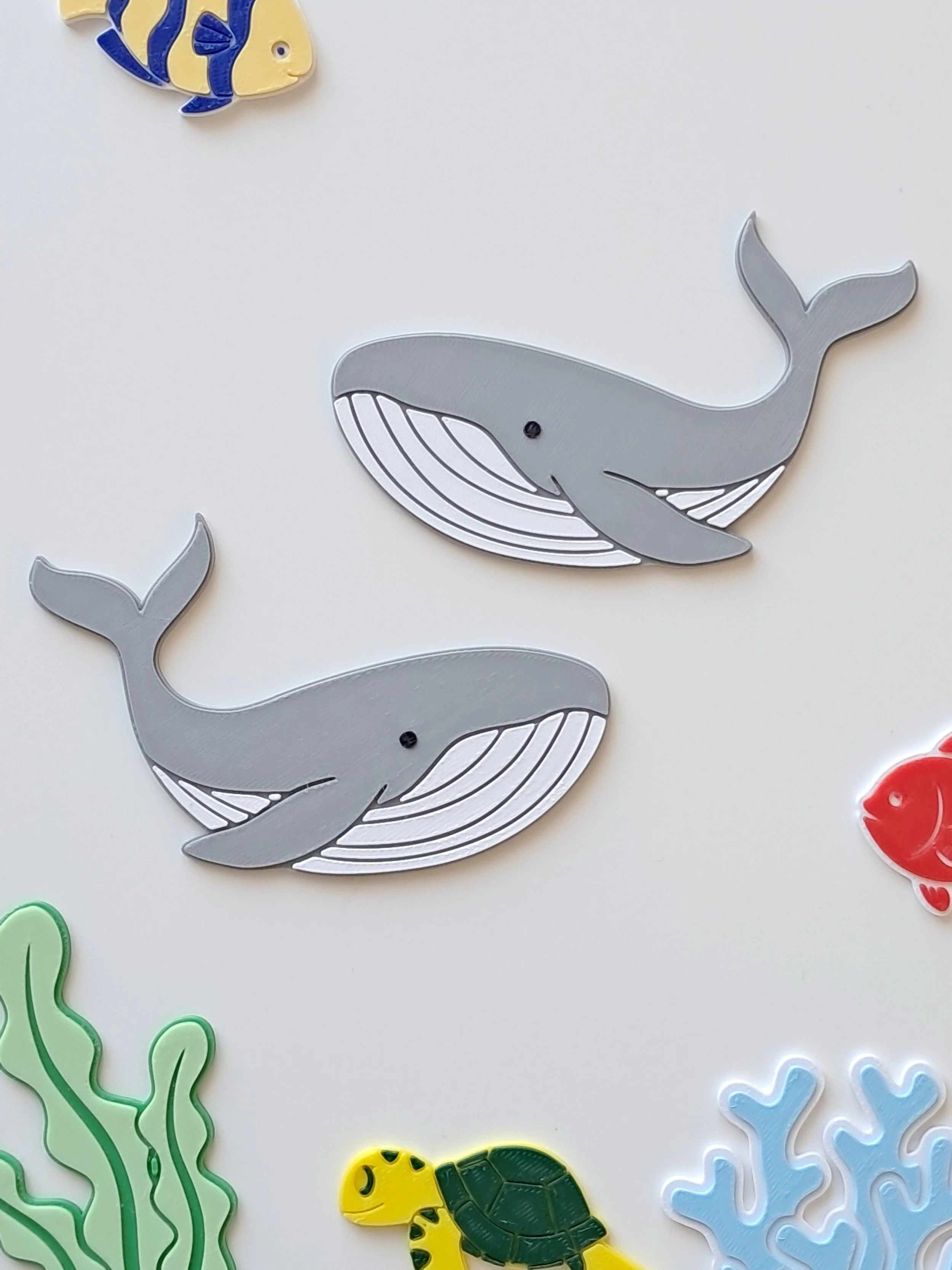 Duo de baleines, tri, comptage, mini monde, table sensorielle