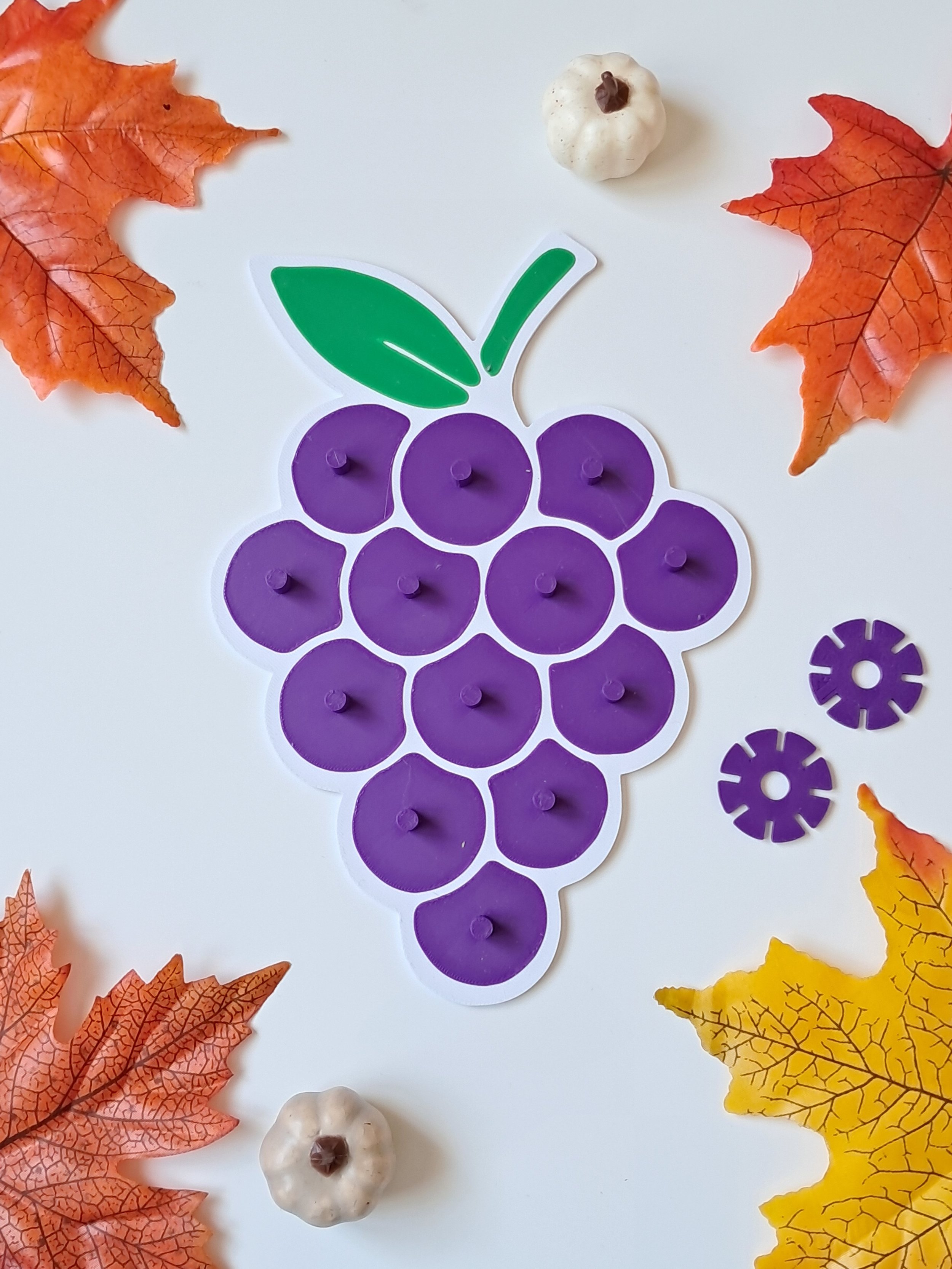 Plaque sensorielle grappe de raisins, pour connecteur et bouchons de compotes