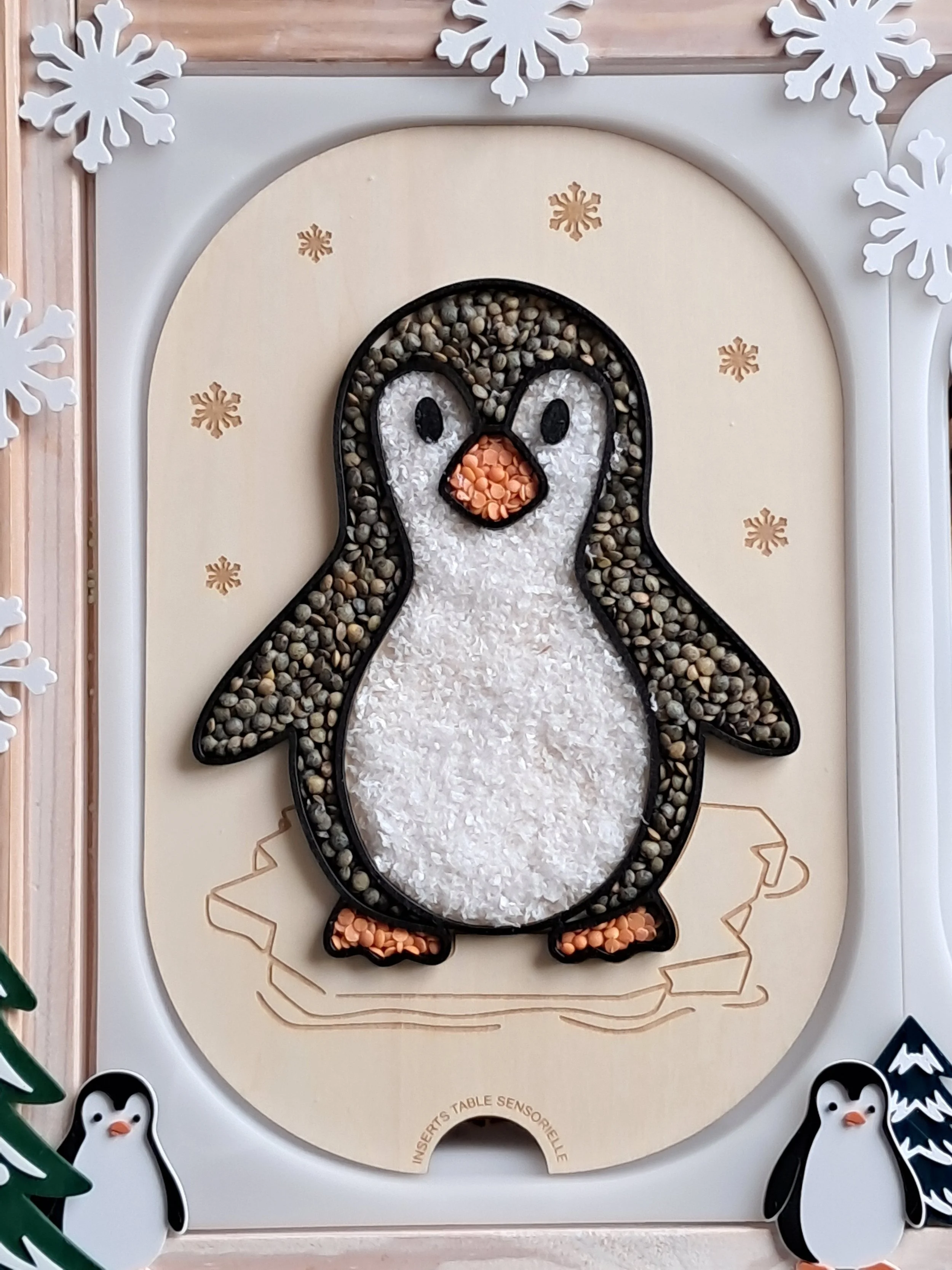 Petit insert trofast Pingouin à remplir nouveau design