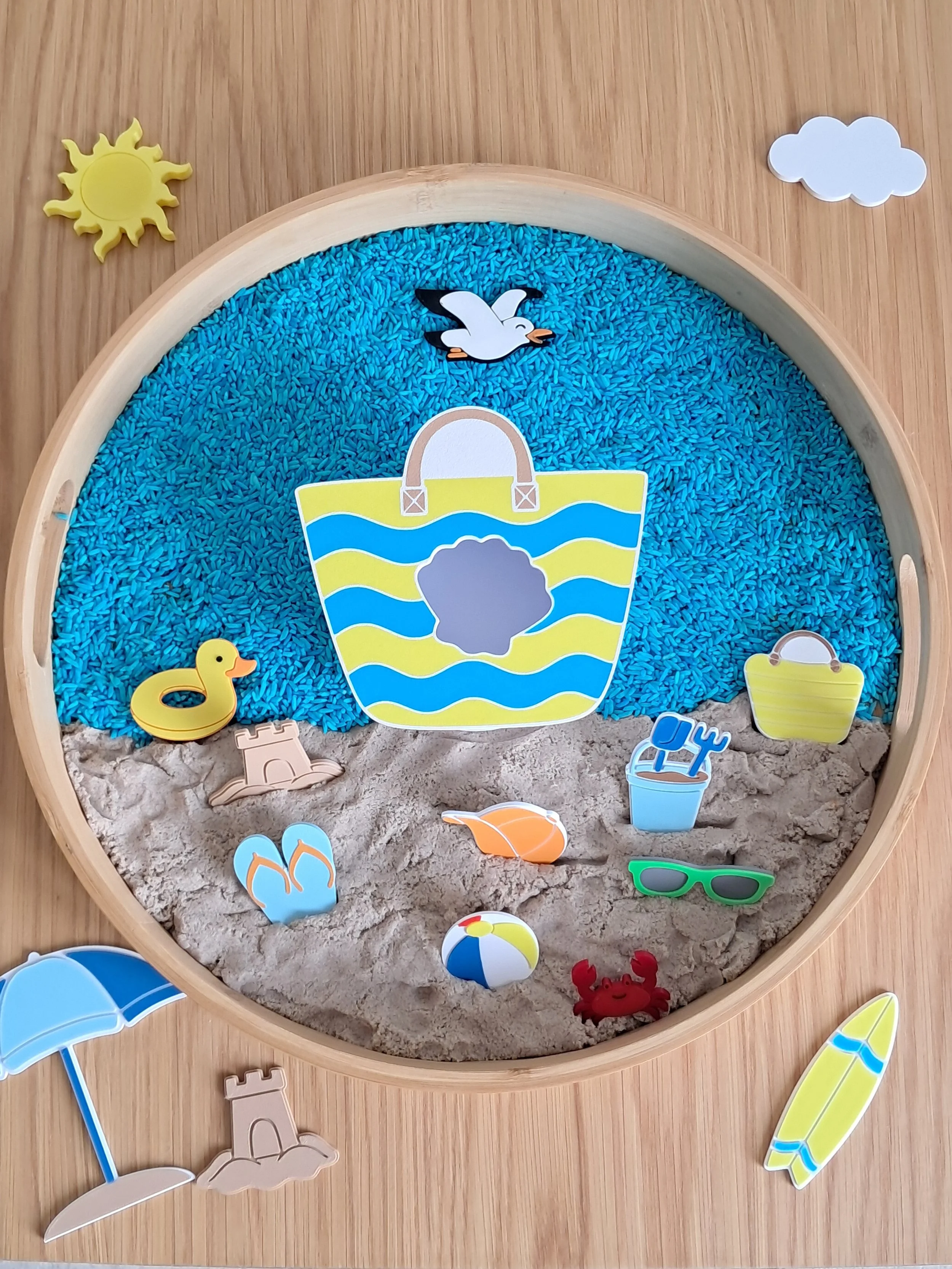 Plaque Sac de plage gourmand à remplir