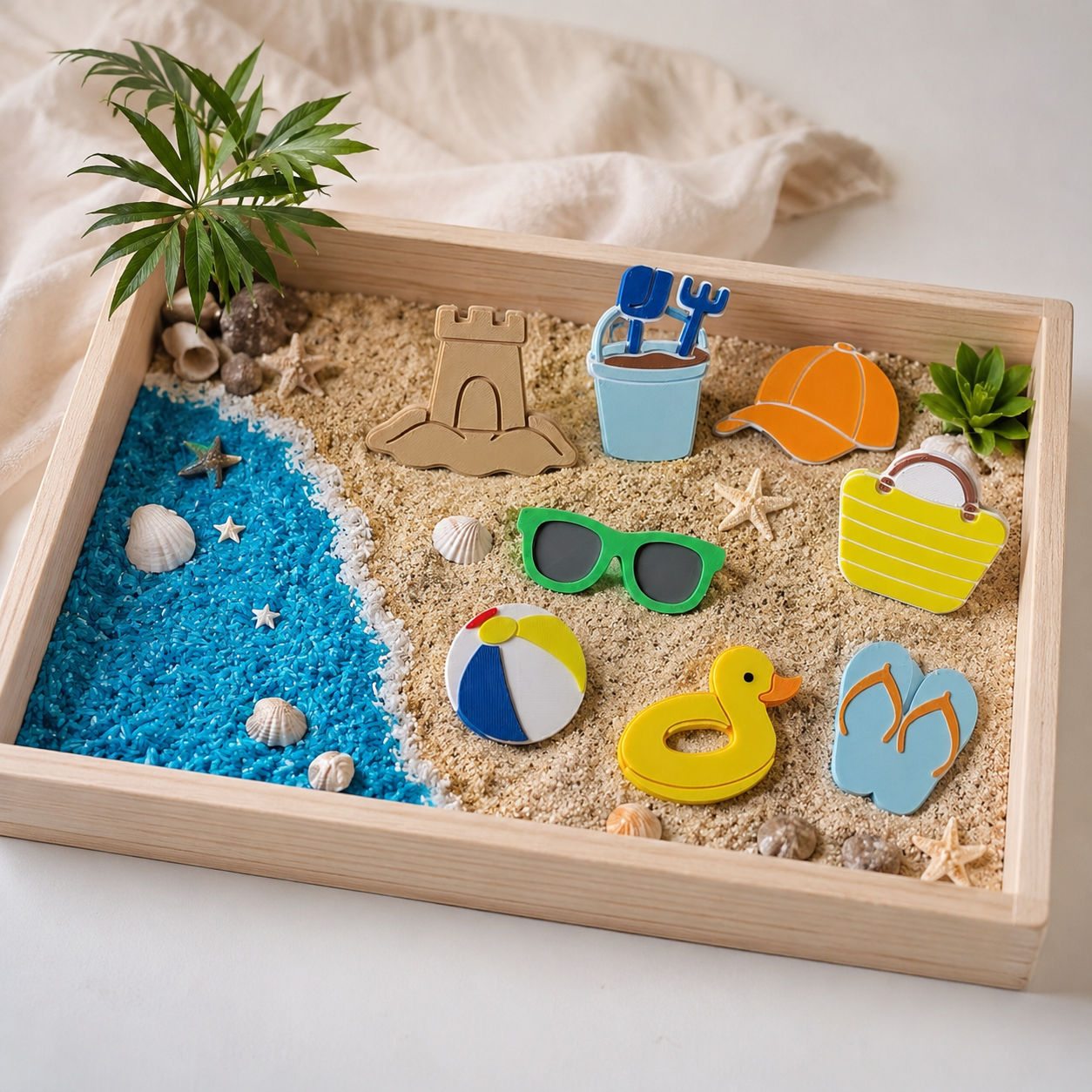 lot de 8 jetons sensoriels accessoires plage