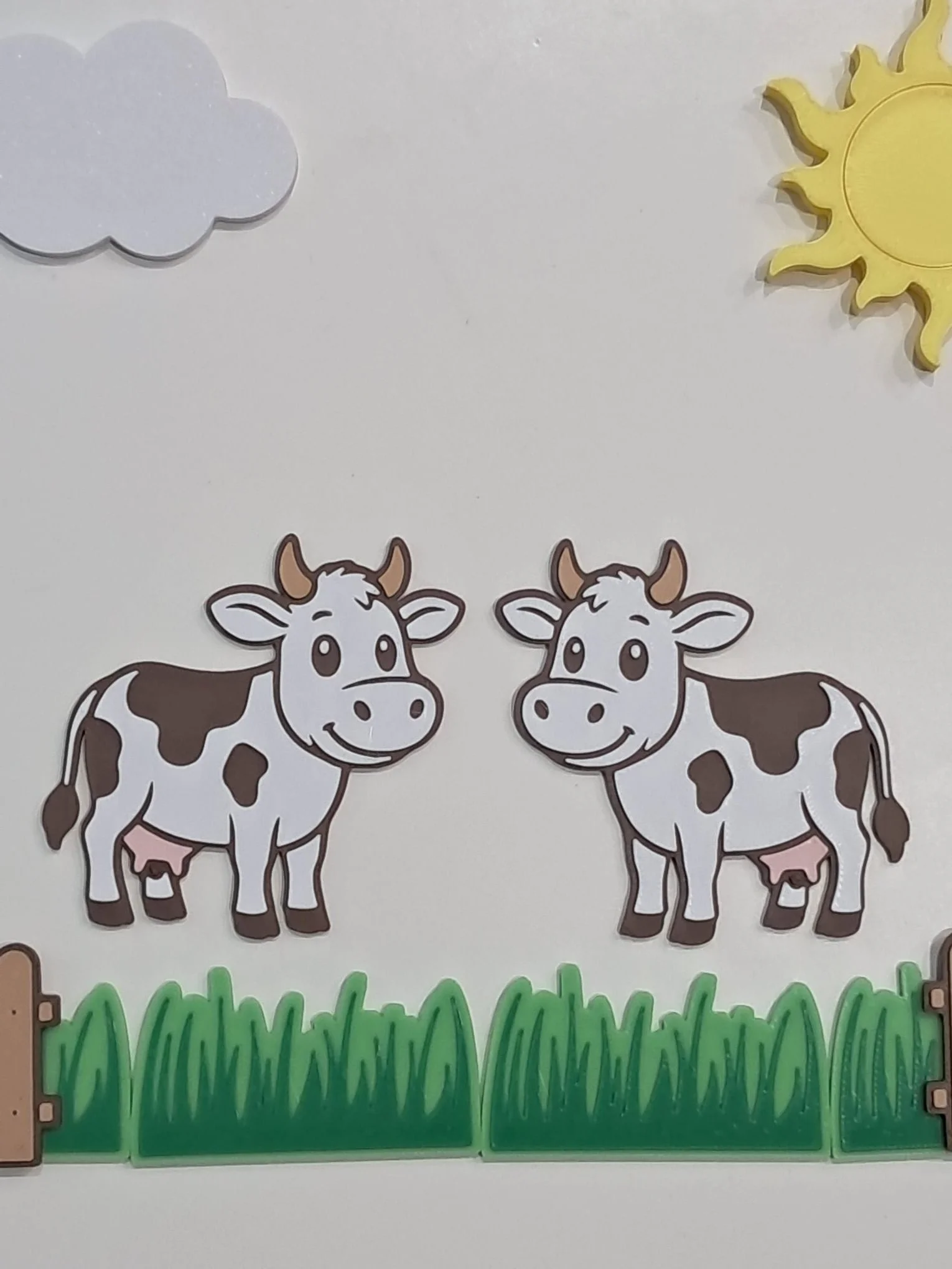 Duo de vache, tri, comptage, mini monde