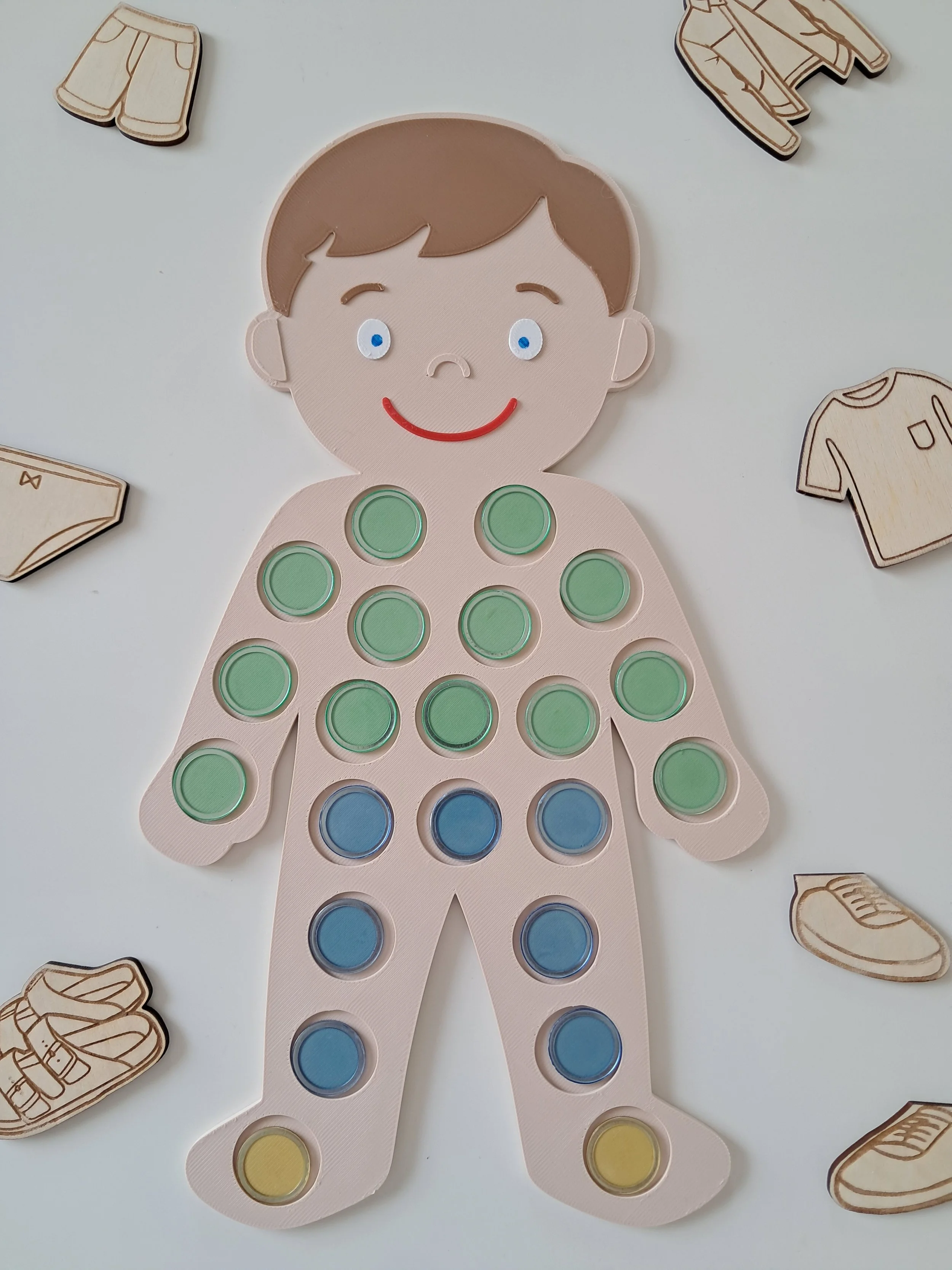 Plaque sensorielle Garçon pour jetons magnétiques