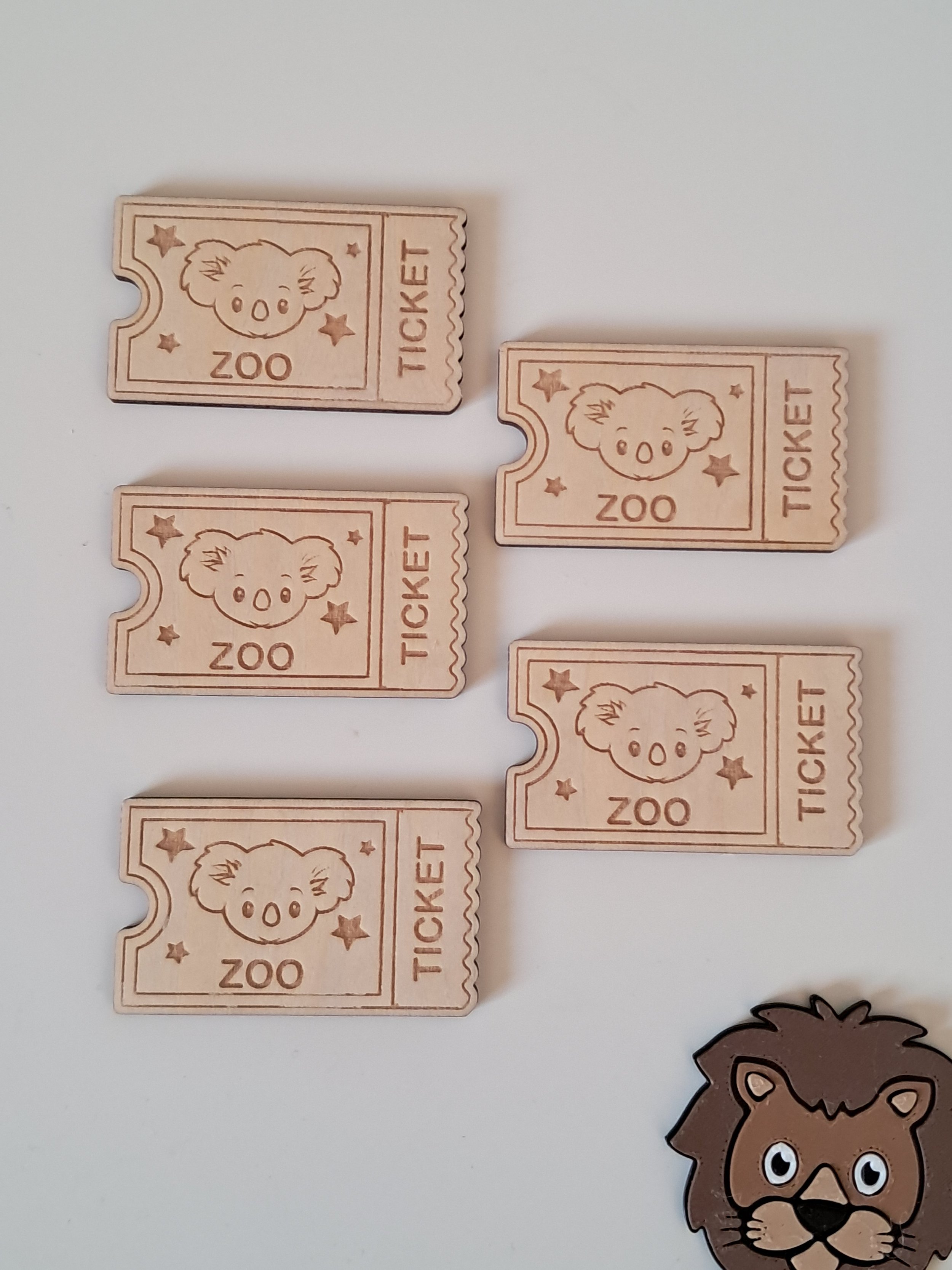 lot de 5 tickets d'entrée pour le Zoo