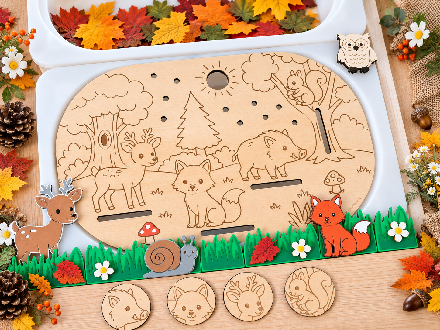 Petit Insert Trofast "Animaux de la foret" tel un imagier