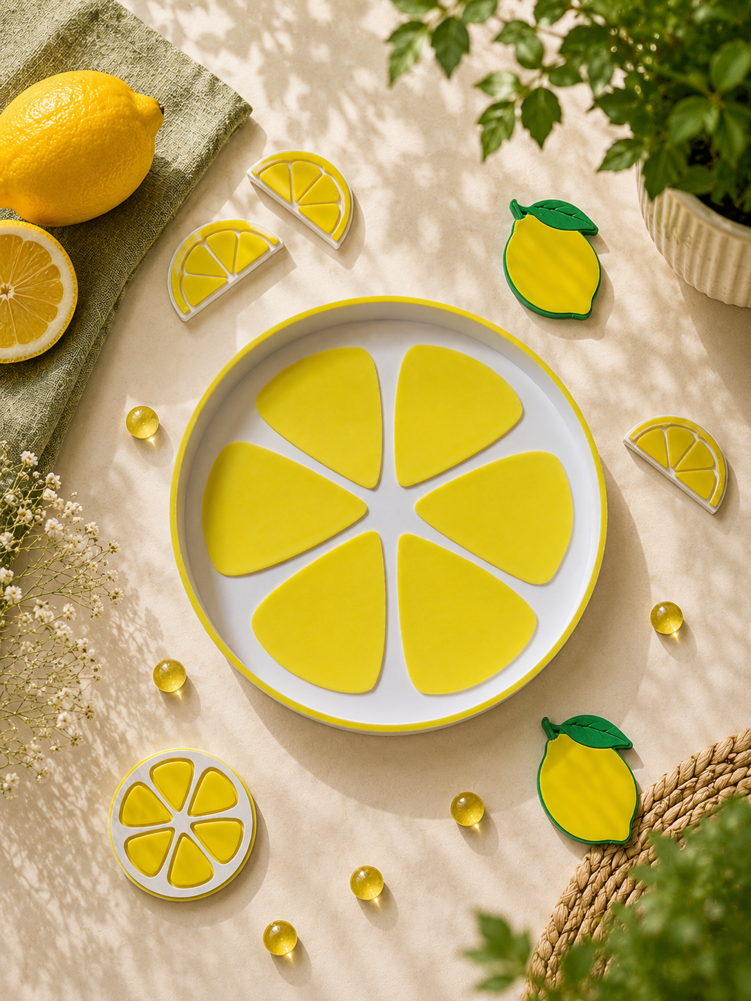 Plateau bio sensorielle rondelle de citron