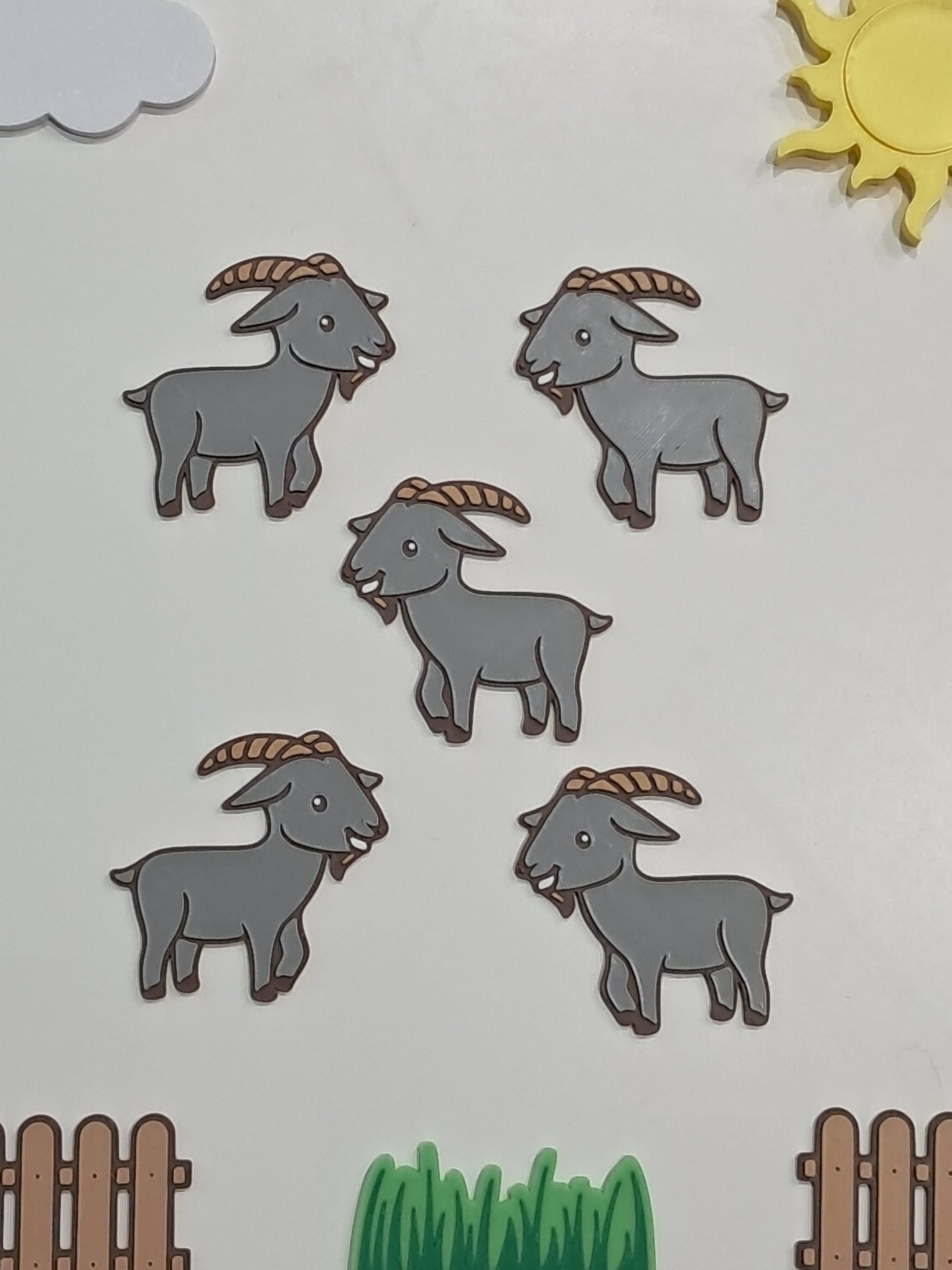 Lot de 5 chèvres, tri, comptage, mini monde