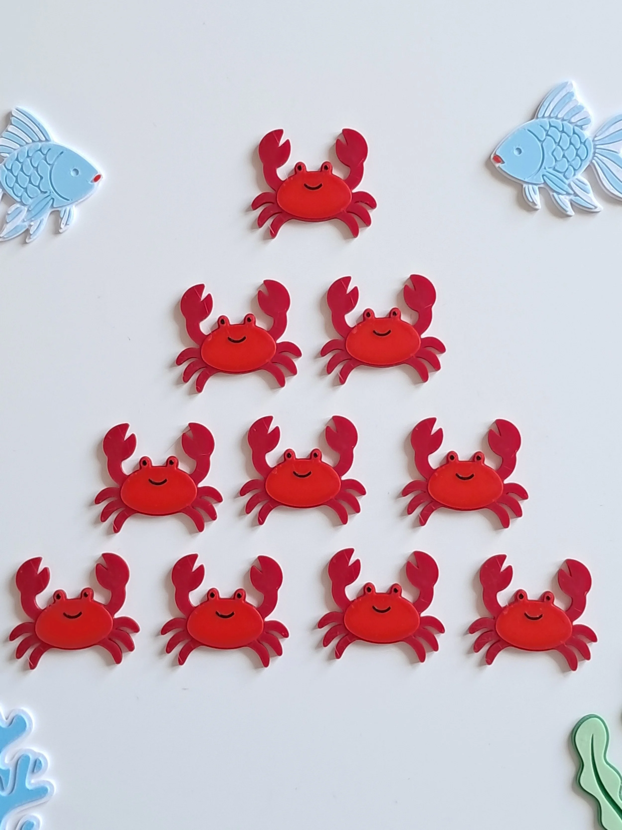 Lot de 10 jetons Crabe tri, comptage, mini monde table sensorielle