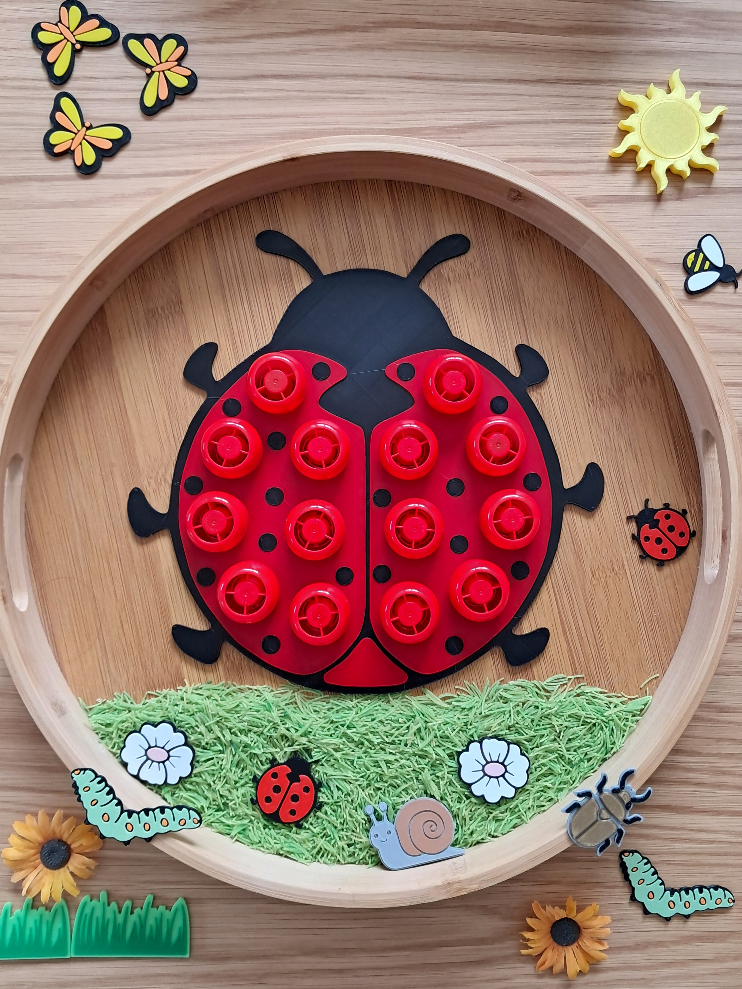 Plaque sensorielle Coccinelle pour bouchons