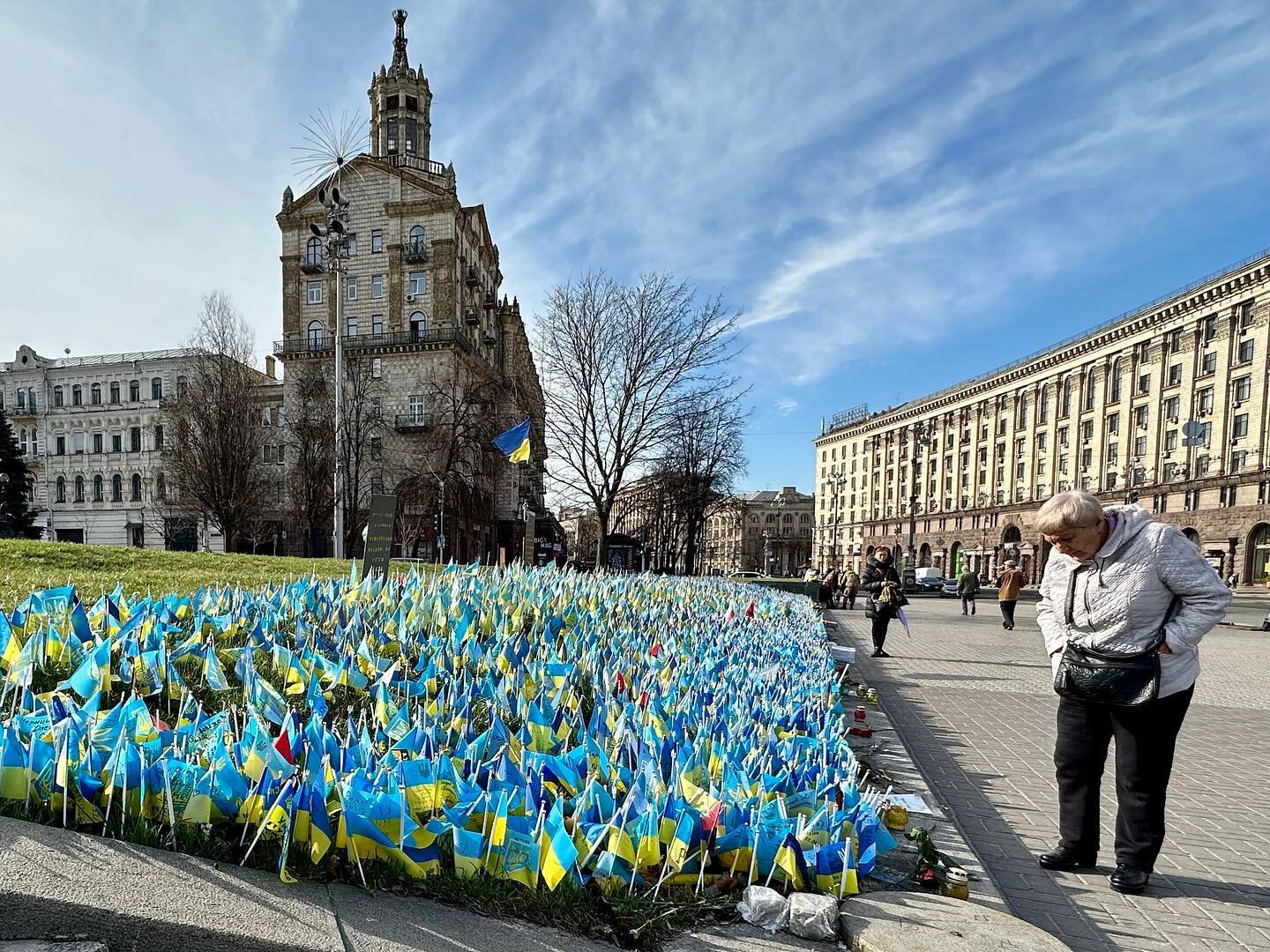 A memorial in Independence Square counts the number of Ukrainians and foreigners killed by Putin. 

The most recent UN tally reports 8,300 Ukrainian civilians killed since February 2022.