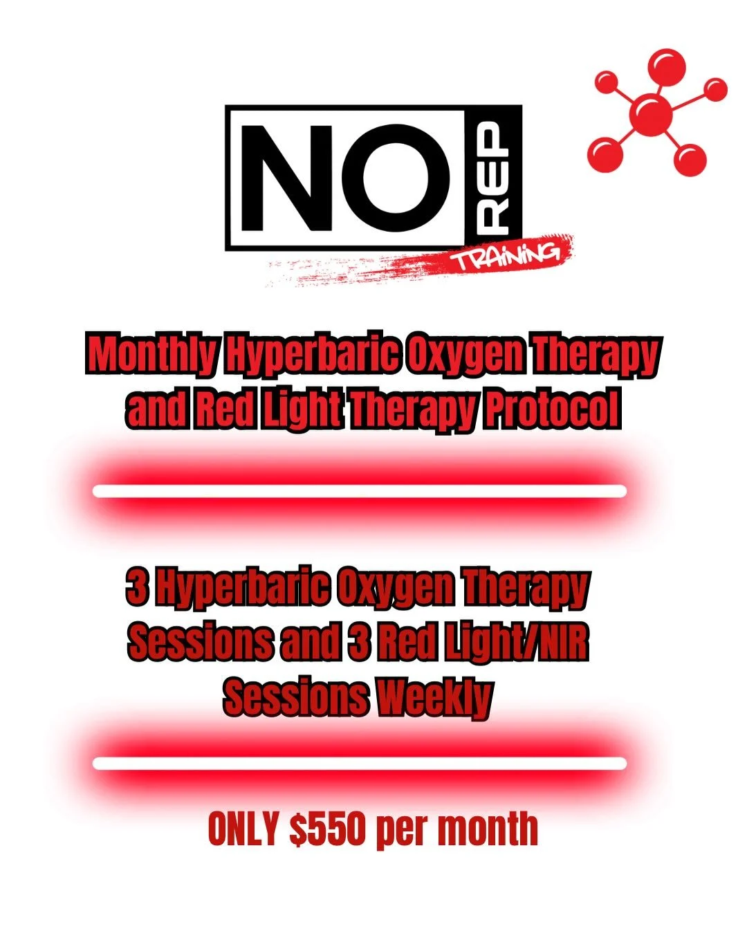 Healing does not happen from one session. It happens through consistency.

Our Monthly HBOT + Red Light Protocol is built as real therapy, not a one off service. Three sessions of each every week. Structured. Intentional. Designed to accelerate recov