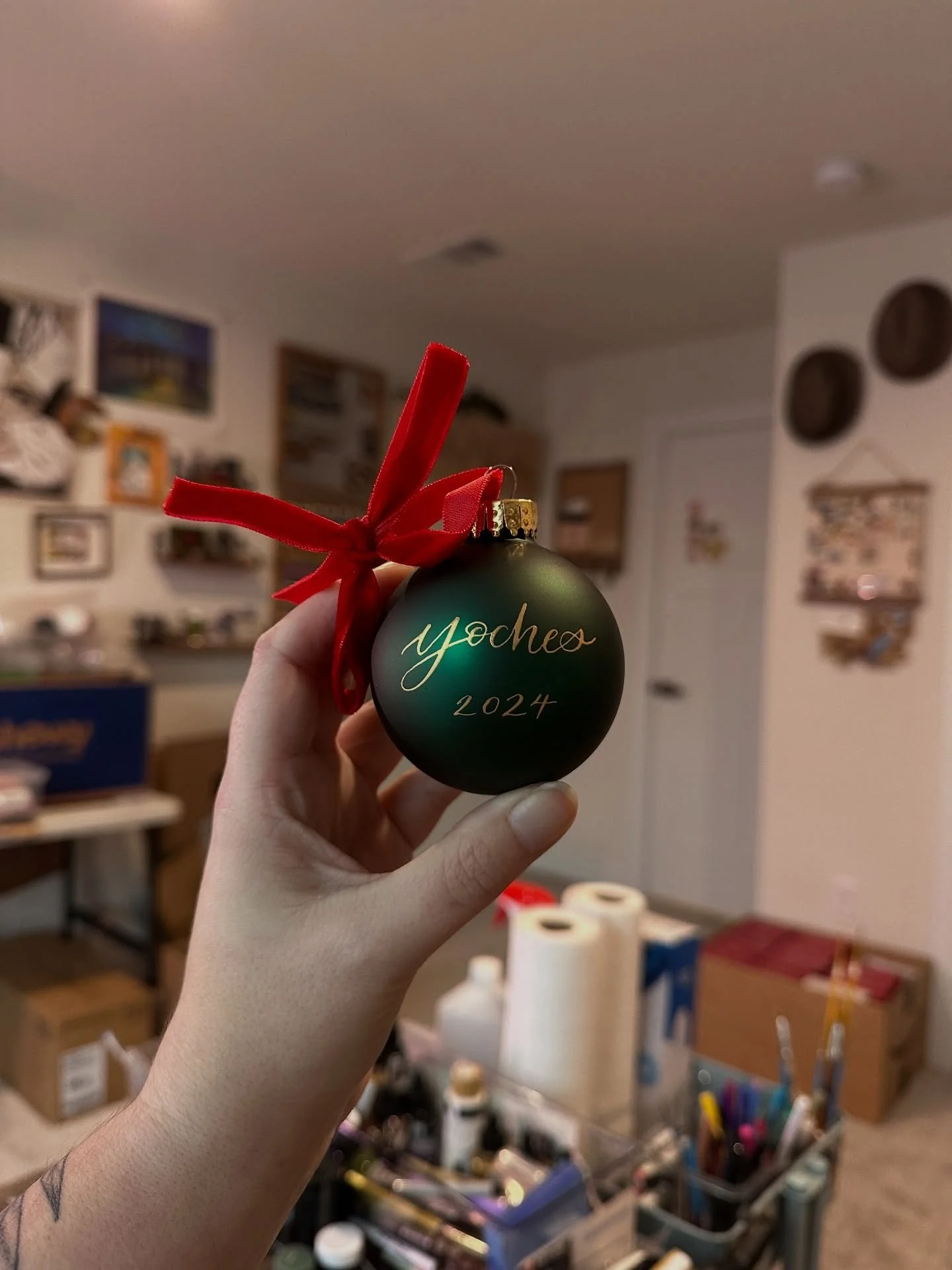 Ornaments are now live!! Tons of options to choose from, ribbon choices, ornament colors, lettering styles, and more 🎄

Two different ways to order:
1. Etsy - shipping only, and the price is a little more to help cover their fees.
2. Order form - di