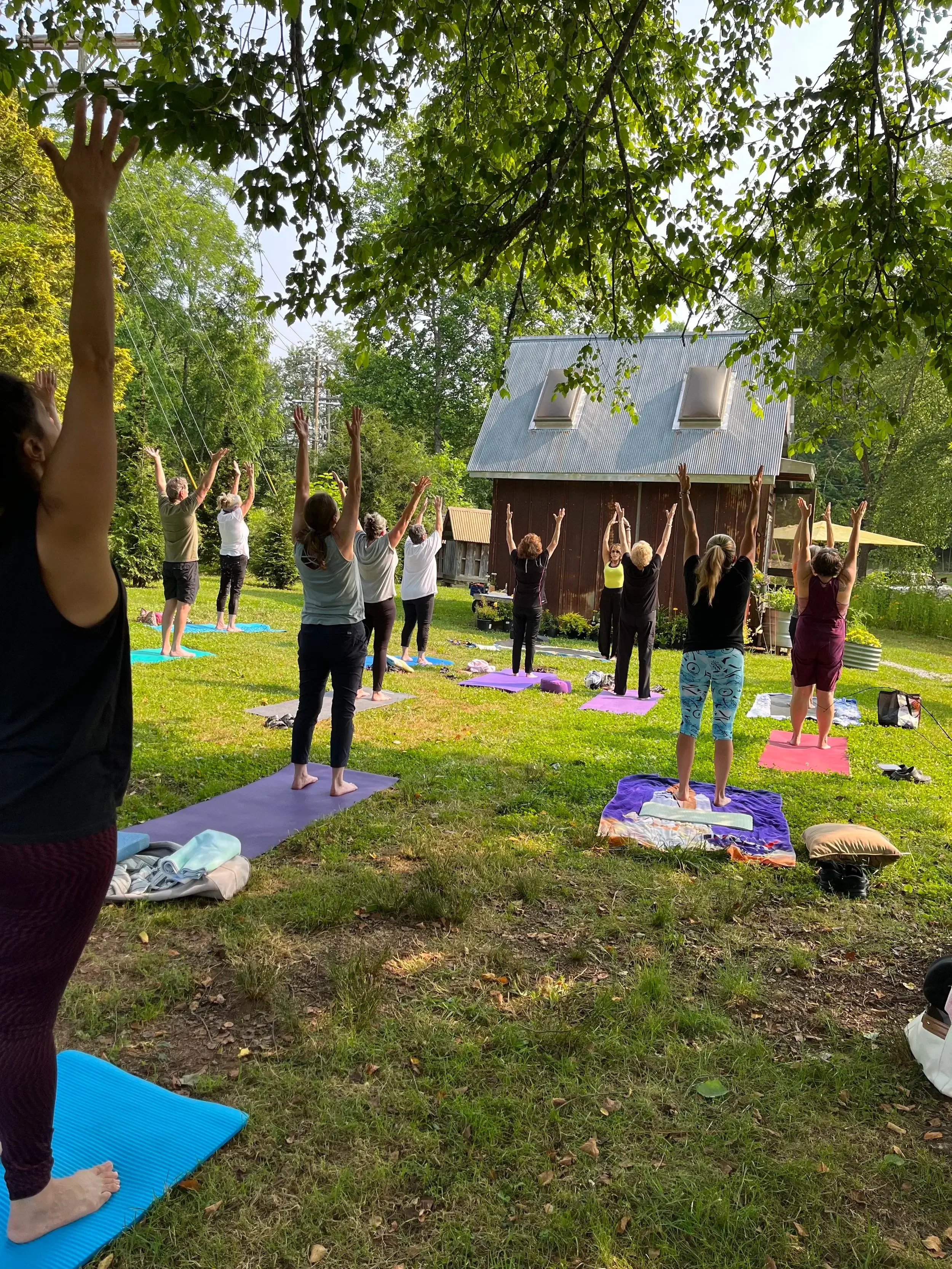 Group of people doing Yoga