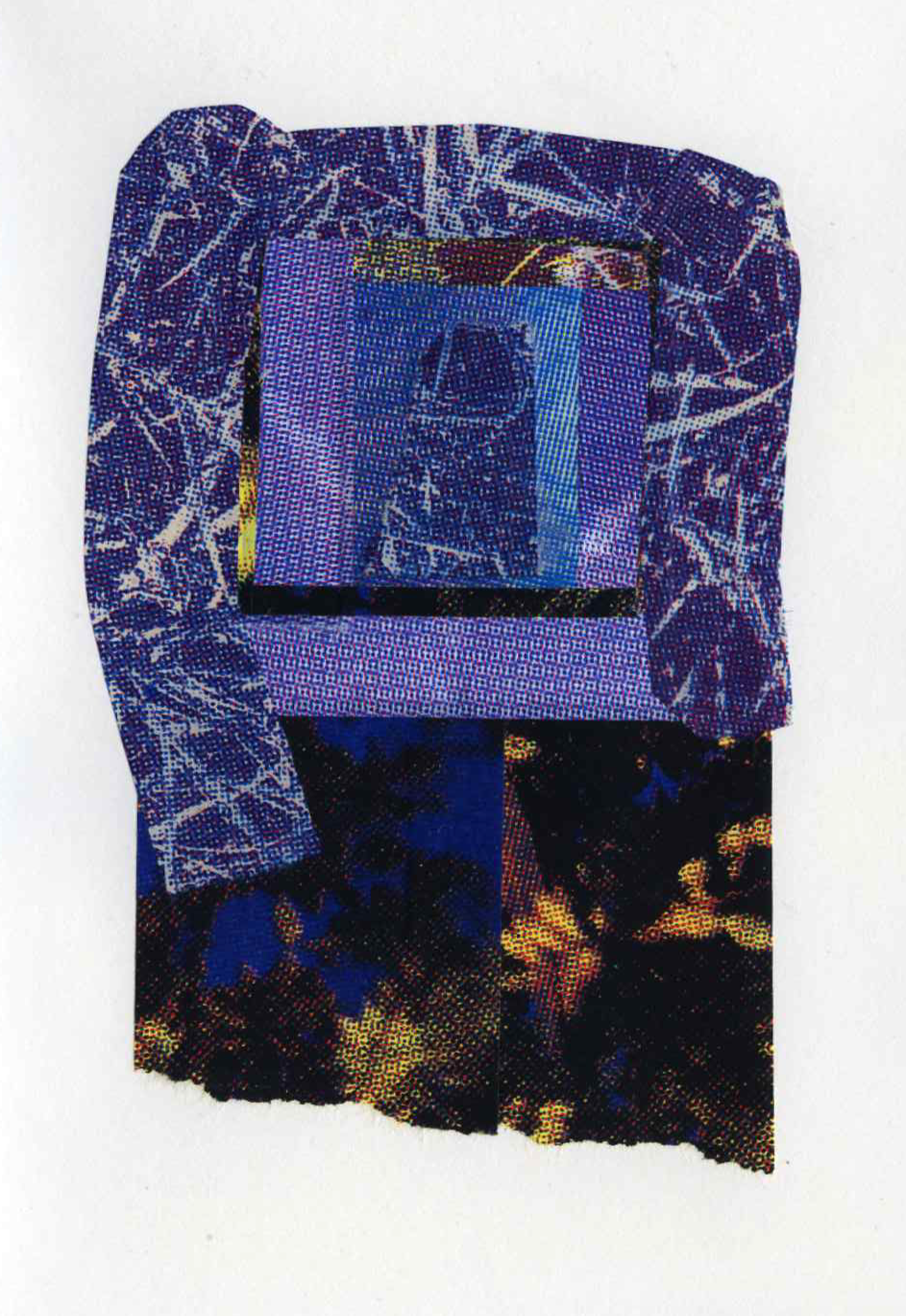 Assemblage #45, Screenprint on kozo, starch paste, 5x7 inches, 2026
