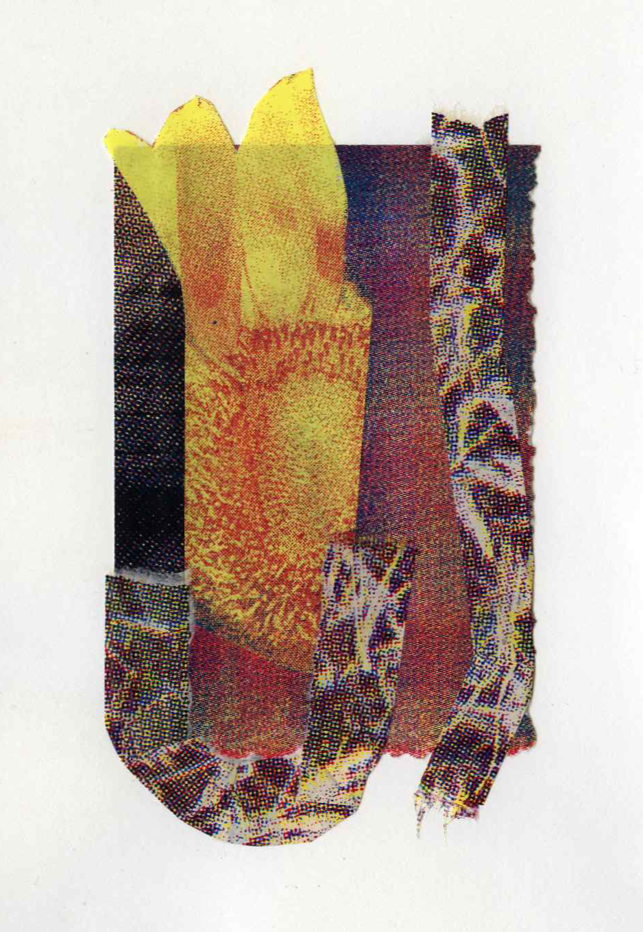 Assemblage #21, Screenprint on kozo, starch paste, 5x7 inches, 2026