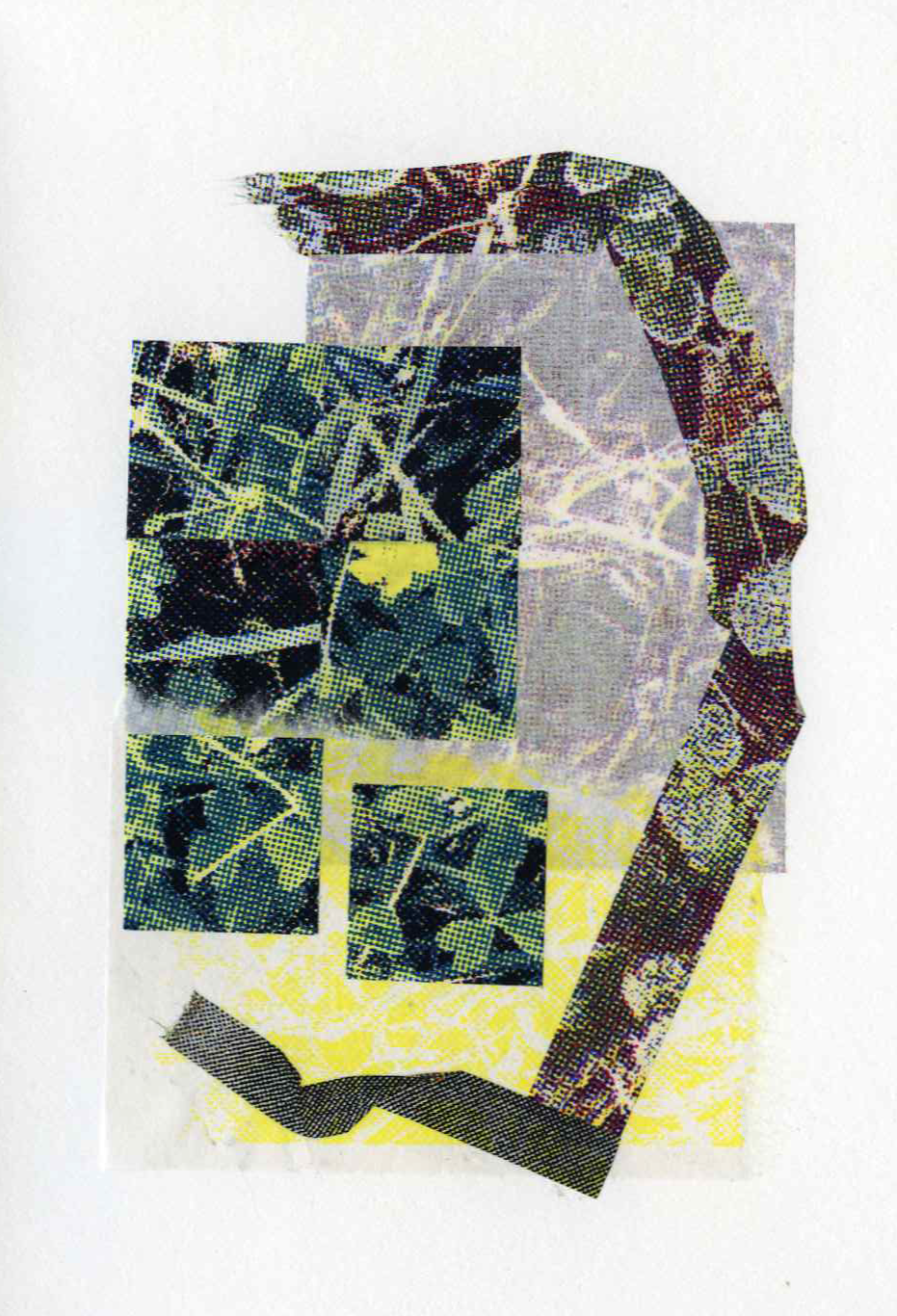 Assemblage #40, Screenprint on kozo, starch paste, 5x7 inches, 2026