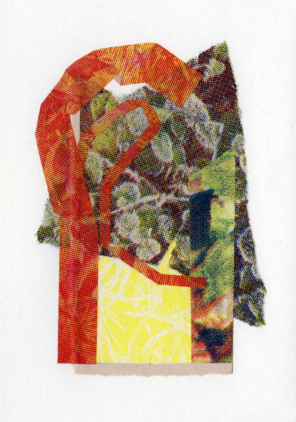 Assemblage #20, Screenprint on kozo, starch paste, 5x7 inches, 2026