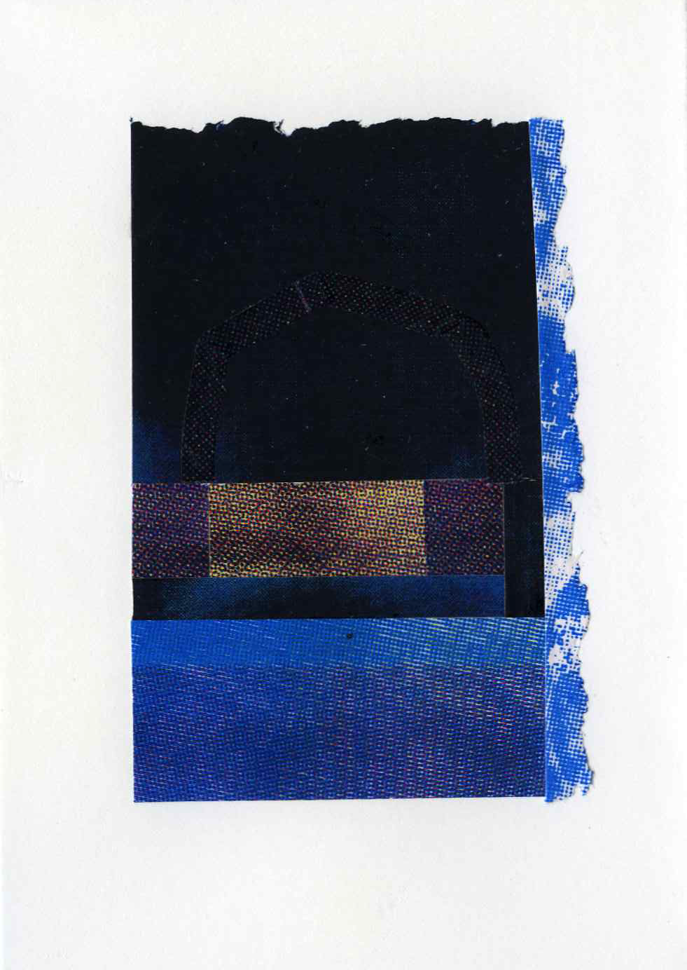 Assemblage #14, Screenprint on kozo, starch paste, 5x7 inches, 2026