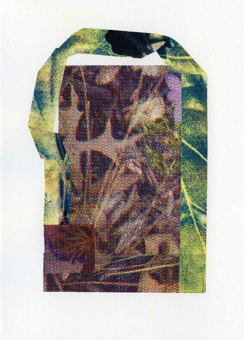 Assemblage #34, Screenprint on kozo, starch paste, 5x7 inches, 2026