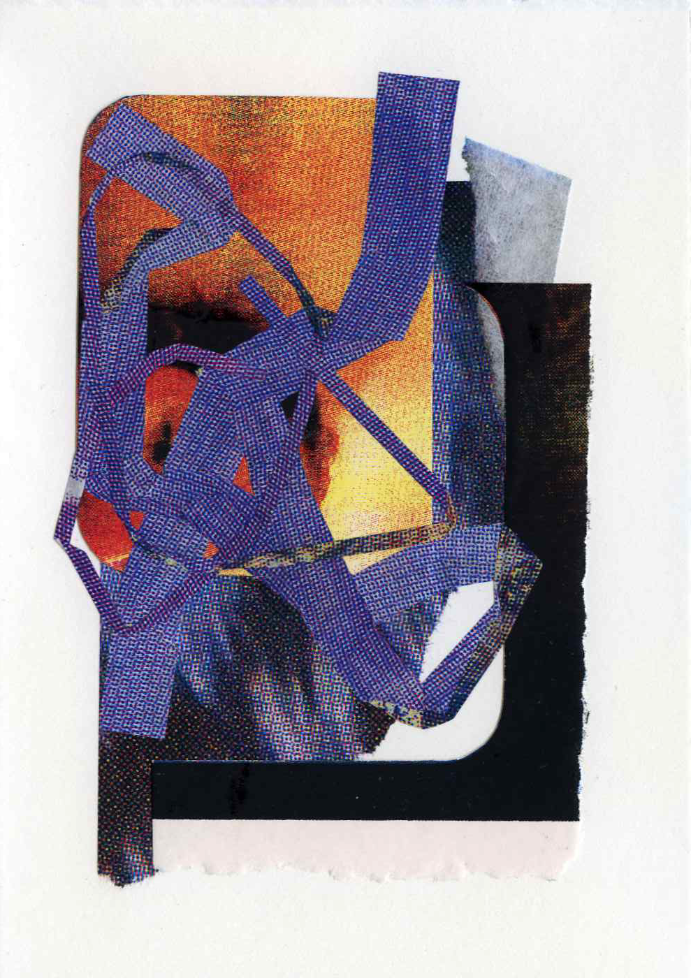 Assemblage #44, Screenprint on kozo, starch paste, 5x7 inches, 2026