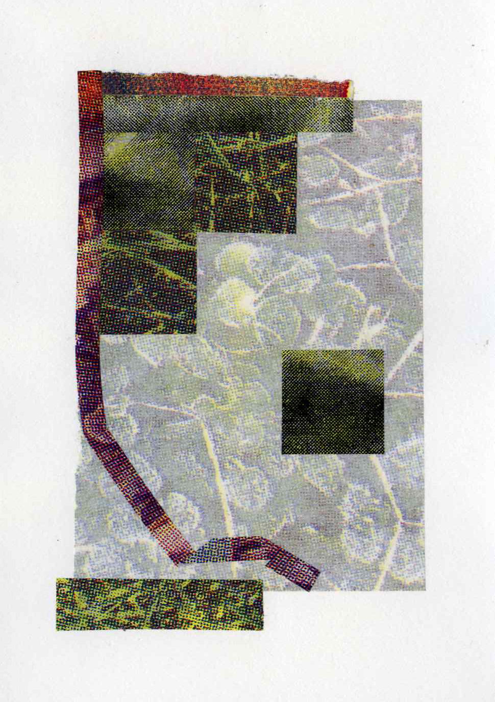 Assemblage #33, Screenprint on kozo, starch paste, 5x7 inches, 2026