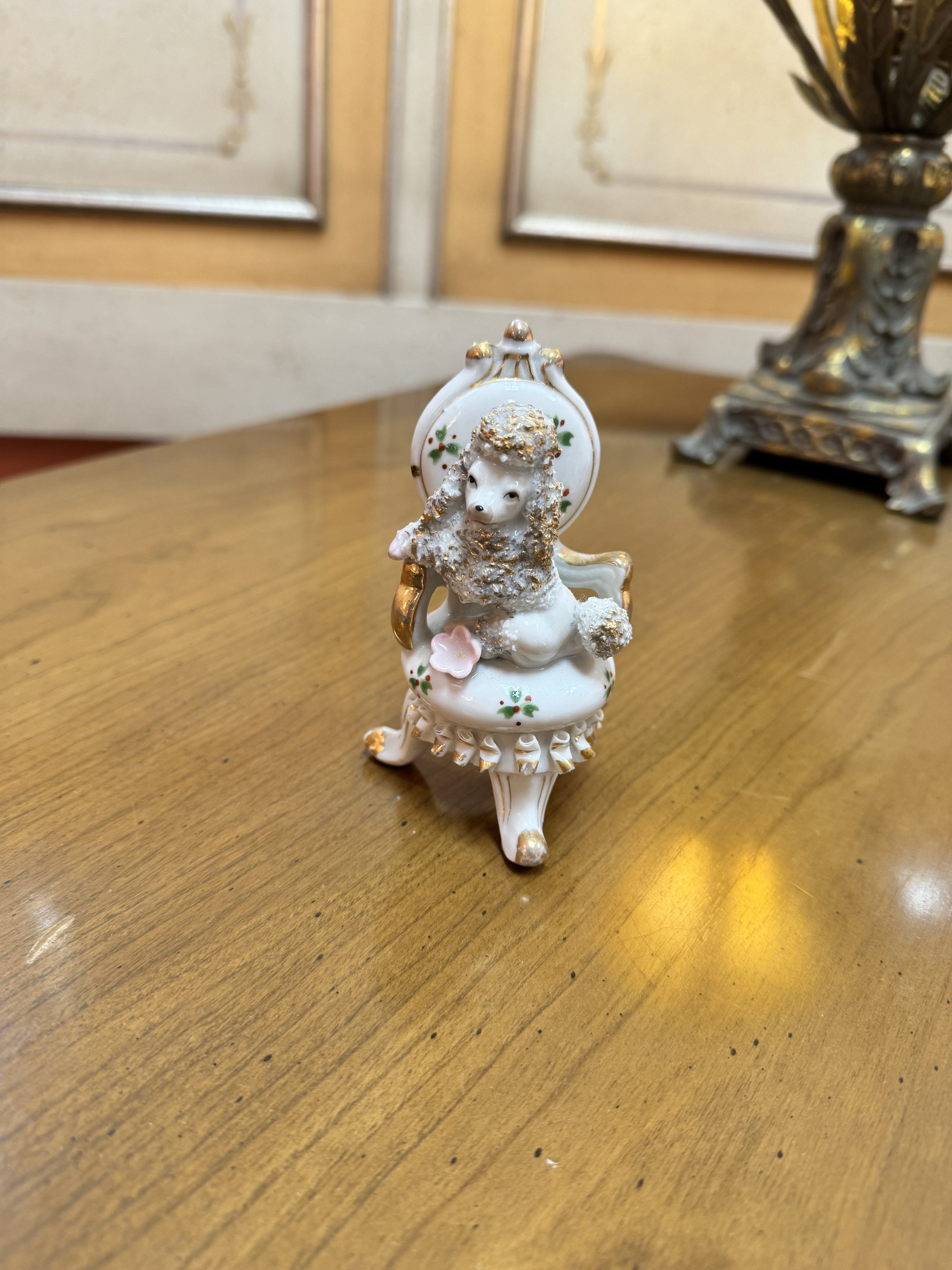 Poodle in Chair Figurine