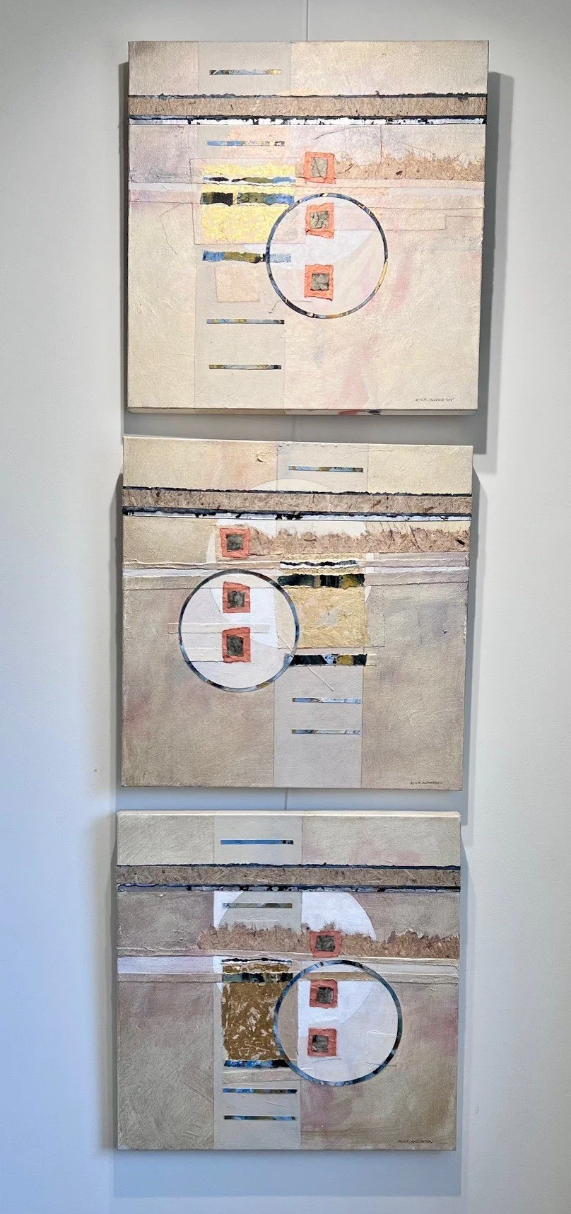 Neutral I-III, 20x20" Mixed Media by Rick Anderson $900 each 