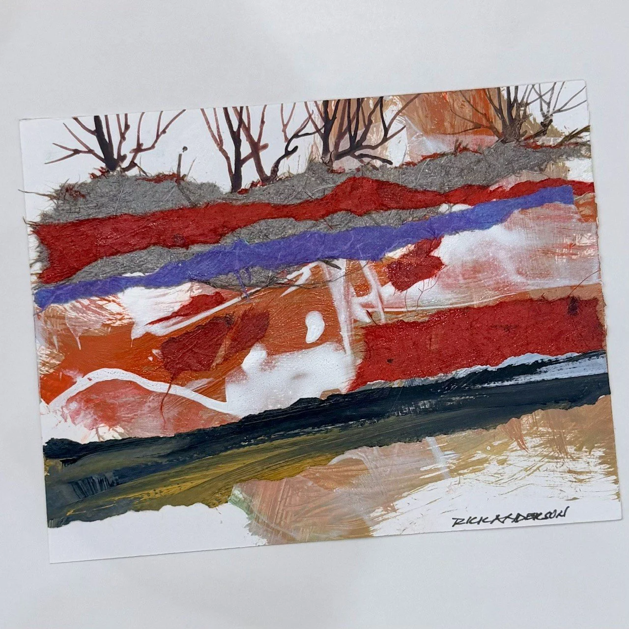Mixed Media Landscape 8x6" on paper by Rick Anderson $220