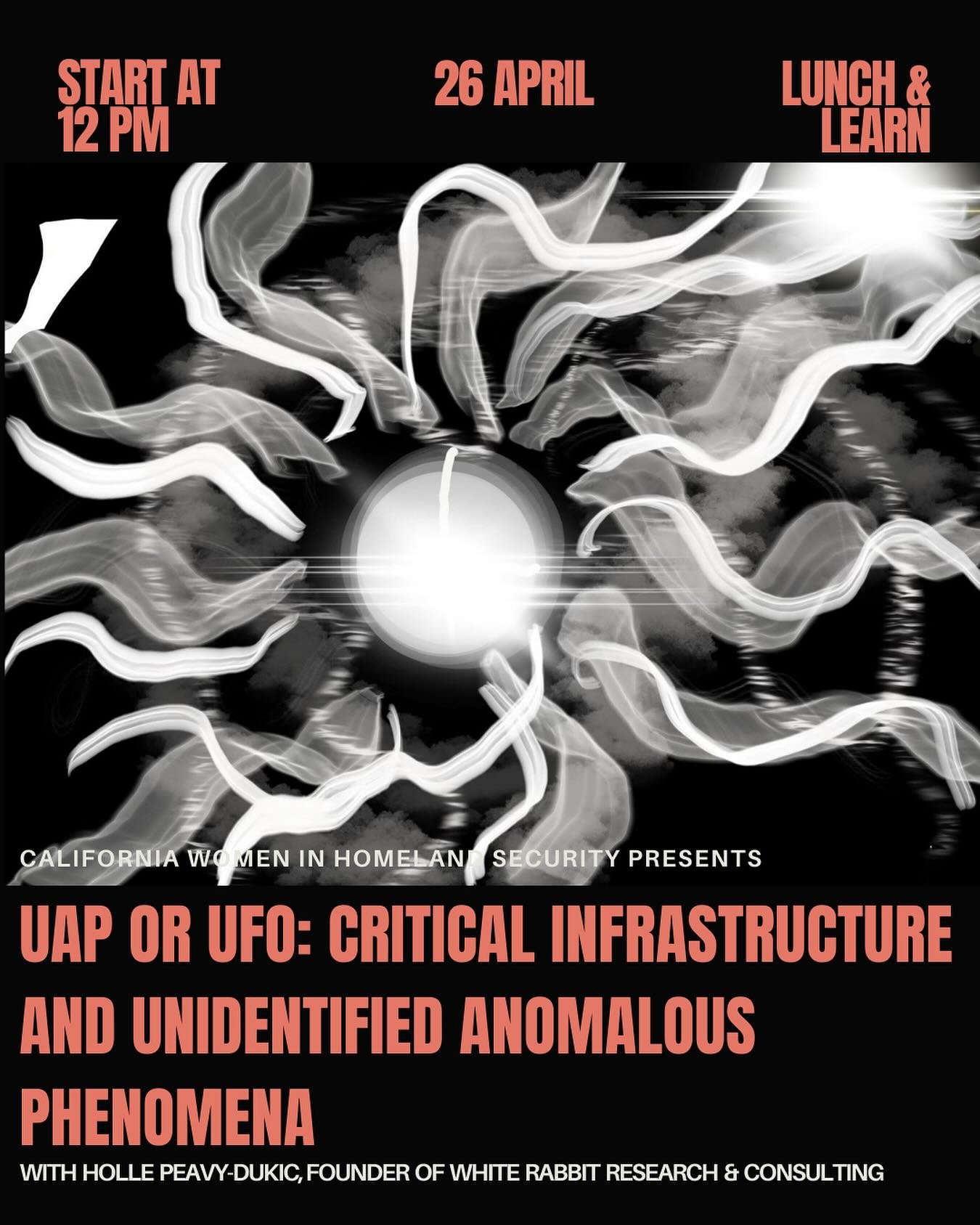 🛸 Dive into the world of Unidentified Anomalous Phenomena (UAP) with retired FBI agent Holle Peavy-Dukic, founder of White Rabbit Research &amp; Consulting.

Gain insights into:
-The nature of UAP
-Their connection to critical infrastructure
-Implic