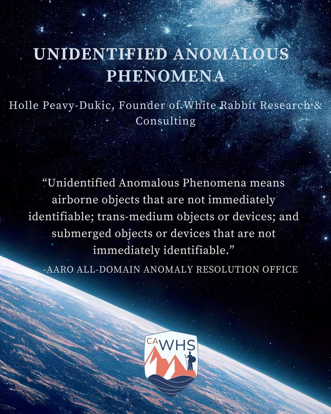 Ever wonder about those mysterious airborne objects that defy explanation? Or what about those submerged anomalies lurking beneath the depths, waiting to be discovered? 

Holle Peavy-Dukic, Founder of White Rabbit Research &amp; Consulting, provided 