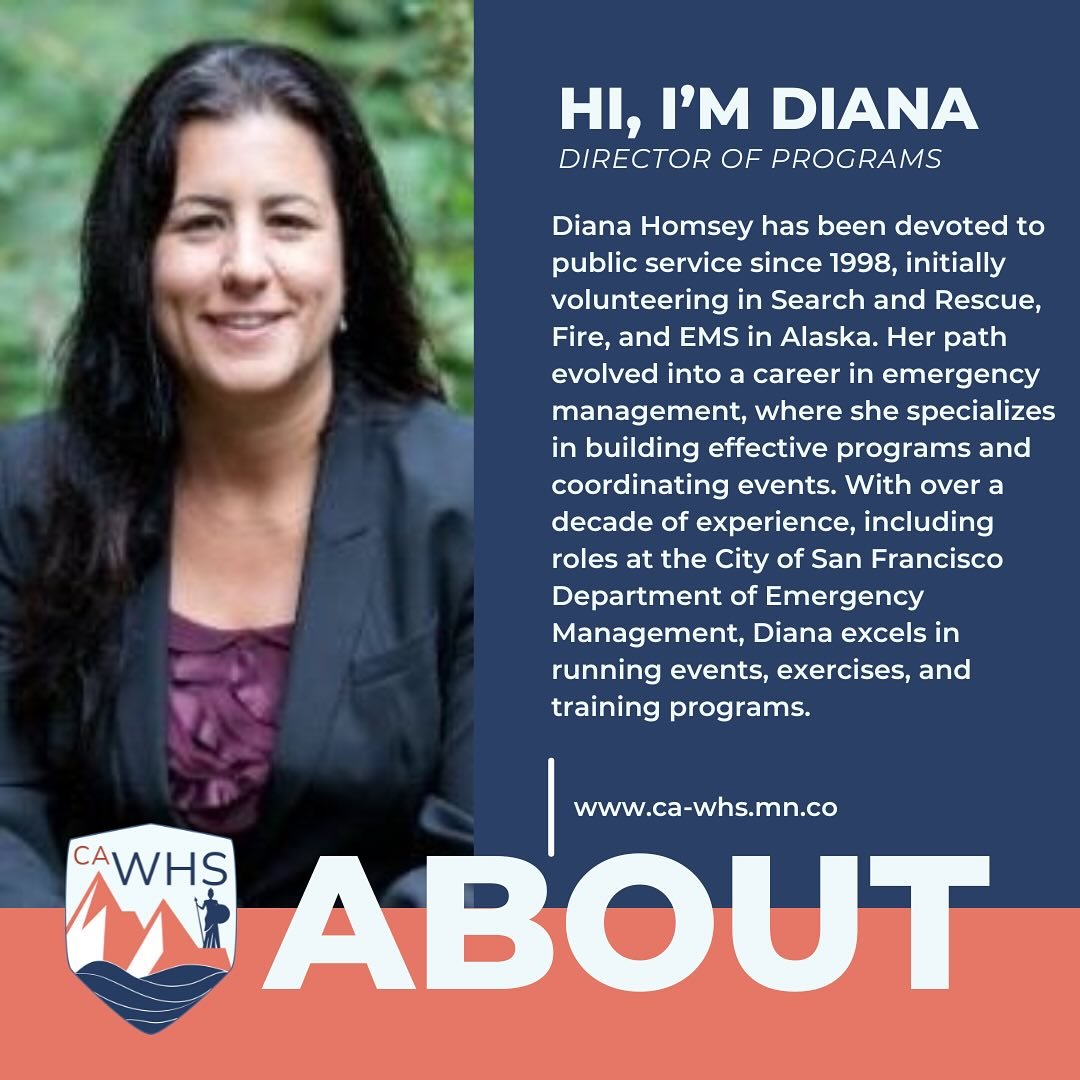 We&rsquo;re thrilled to introduce Diana Homsey as our new Director of Programs at California Women in Homeland Security!

Diana&rsquo;s dedication to public service since 1998 has been nothing short of inspiring. From volunteering in Search and Rescu