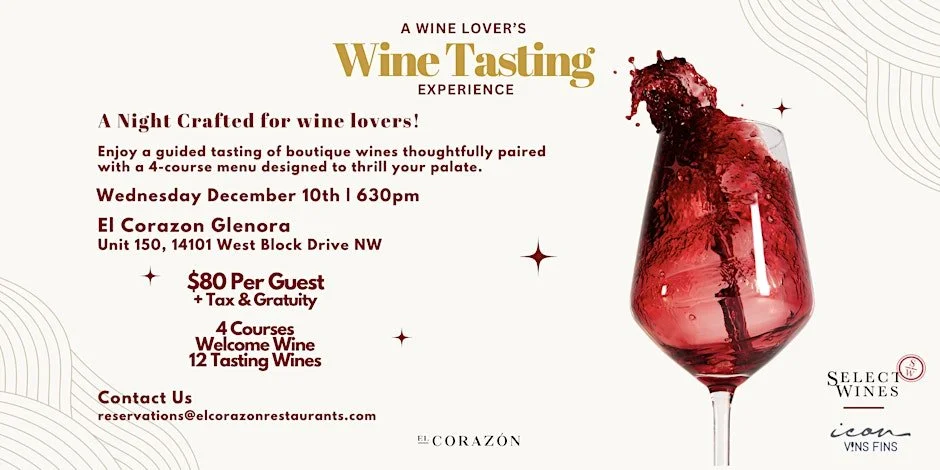 Wine Tasting Dinner With Select Wines & Icon Vins Fins