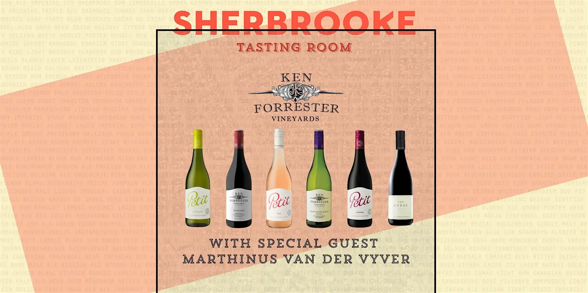 Sherbrooke Presents: A Ken Forrester Tasting with Marthinus van der Vyver