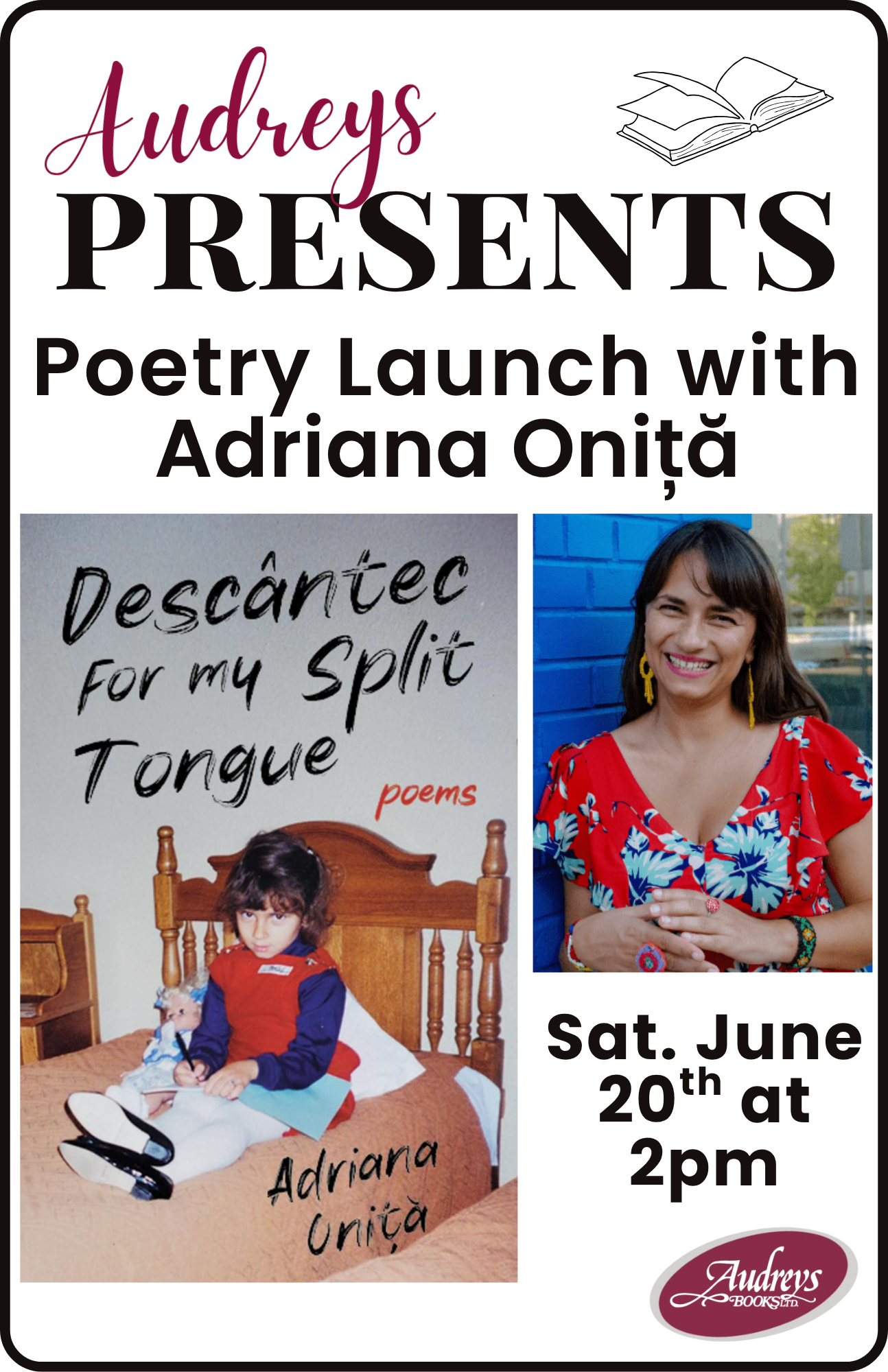 Poetry Launch with Adriana Oniță at Audreys Books
