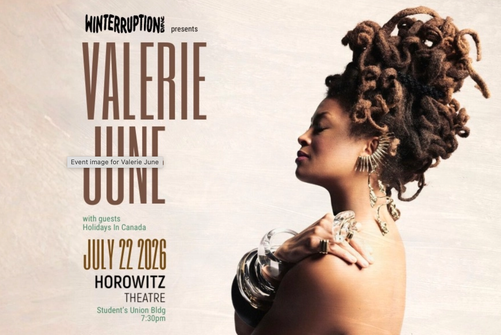 Valerie June at Horowitz Theatre