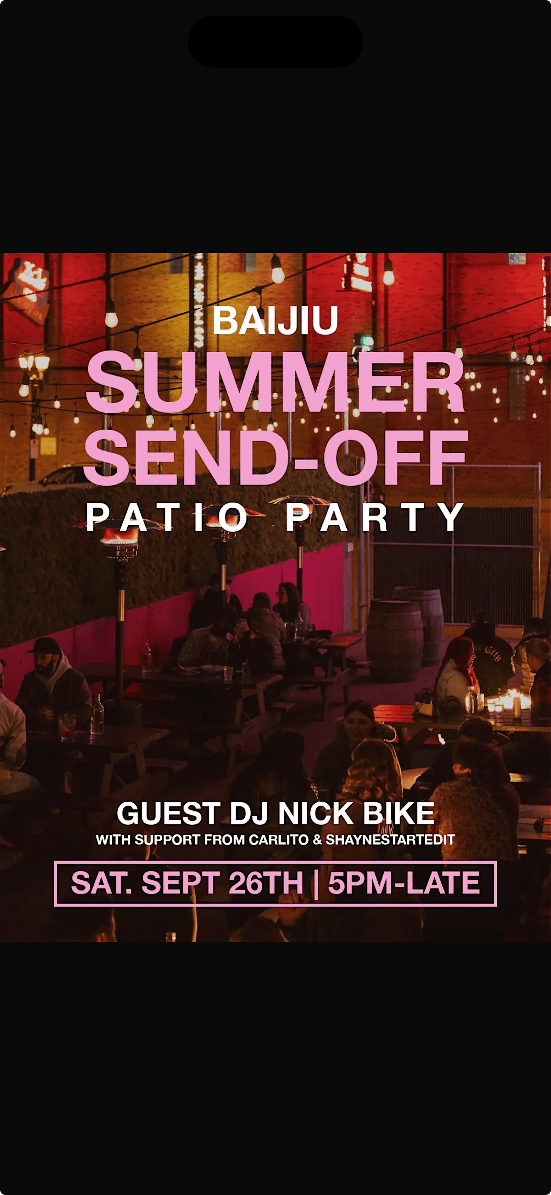 Summer Send-Off Patio Party at Baijiu