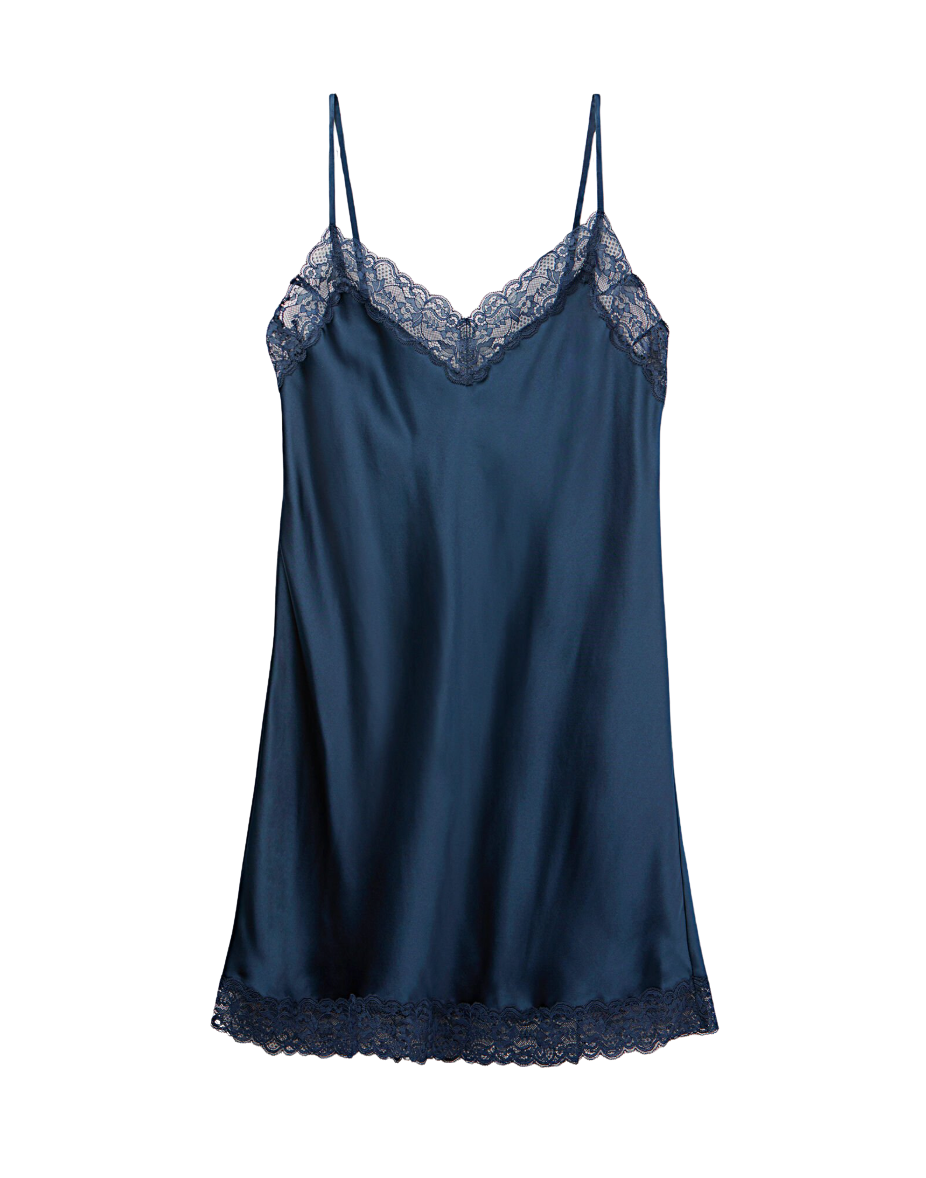 Silk Slip with Lace Insert