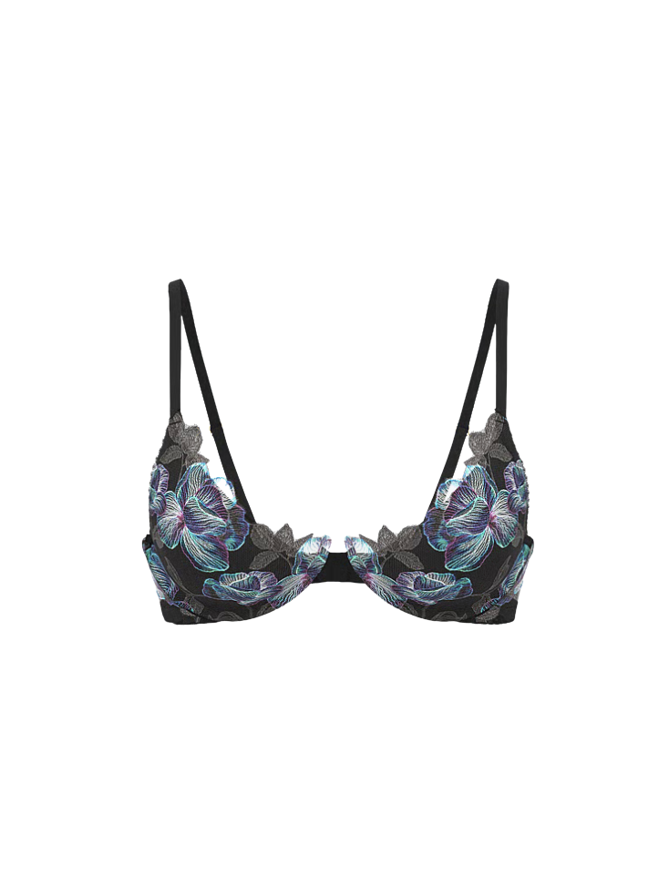 Embroidery Plunge Demi Bra