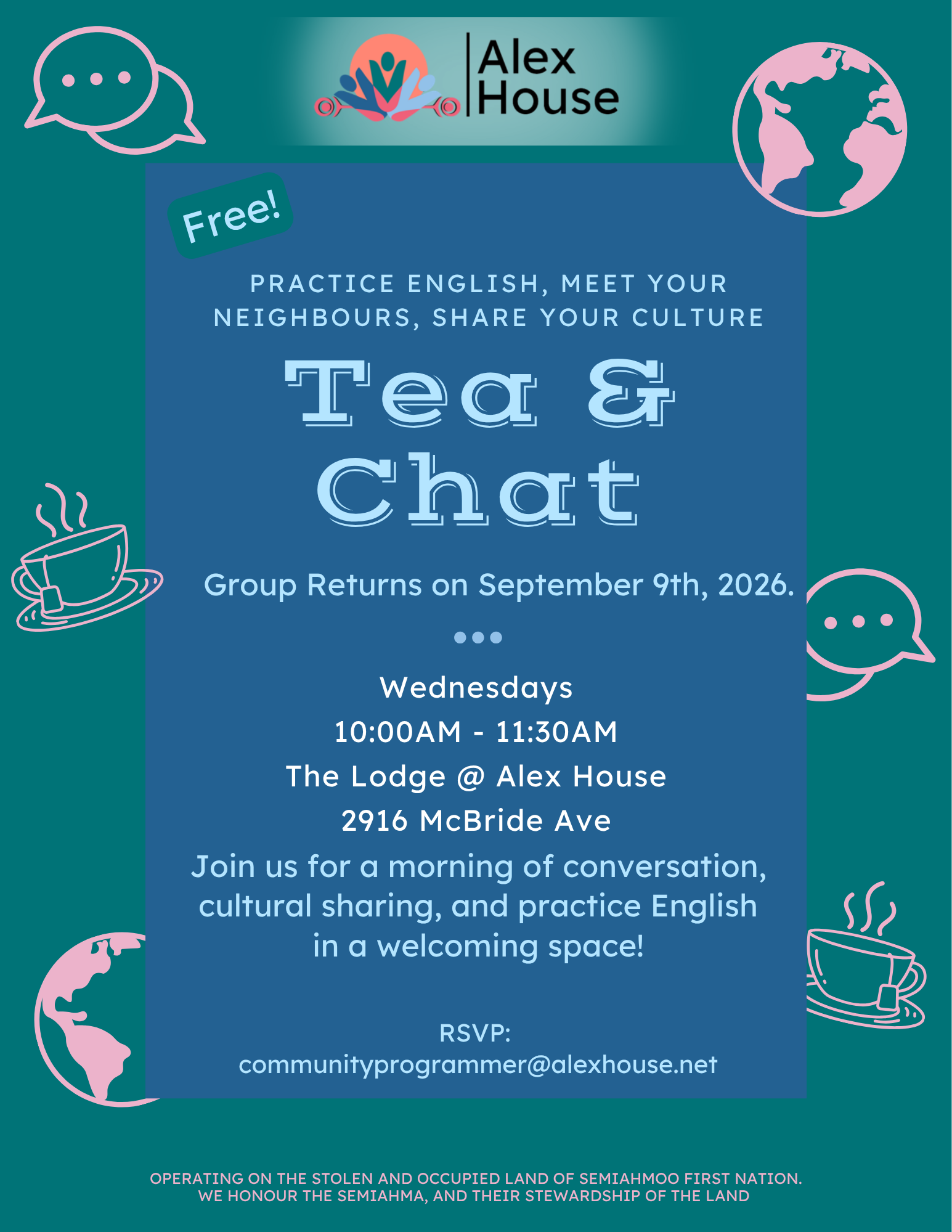 Alex House Tea & Chat