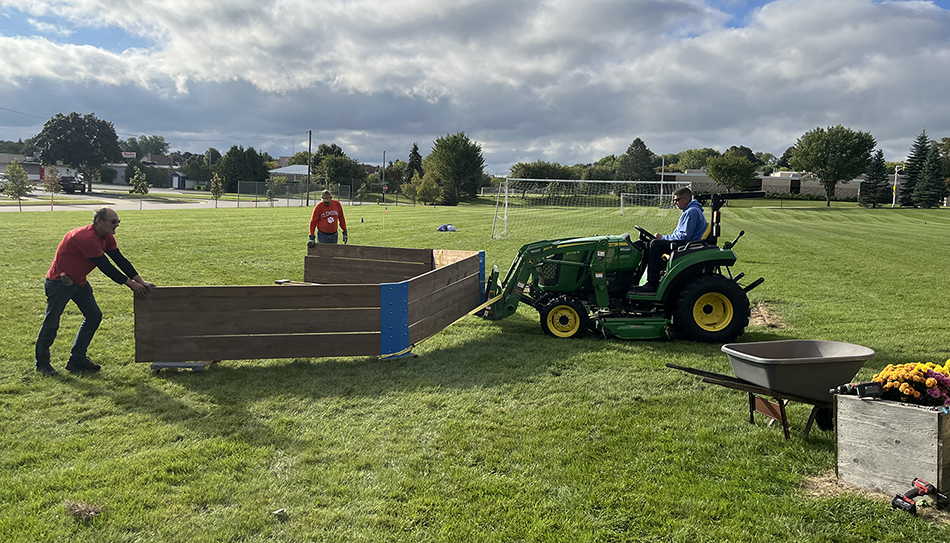St. John's Volunteers move the GaGa Ball Pit