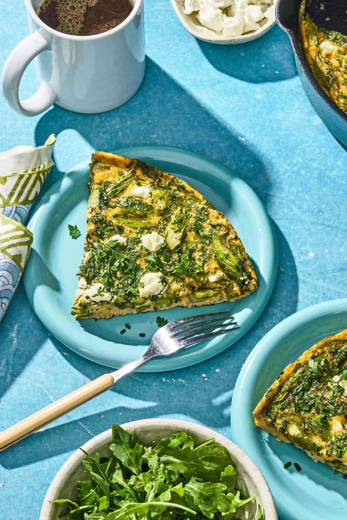 Asparagus Frittata with Fresh Herbs and Goat Cheese